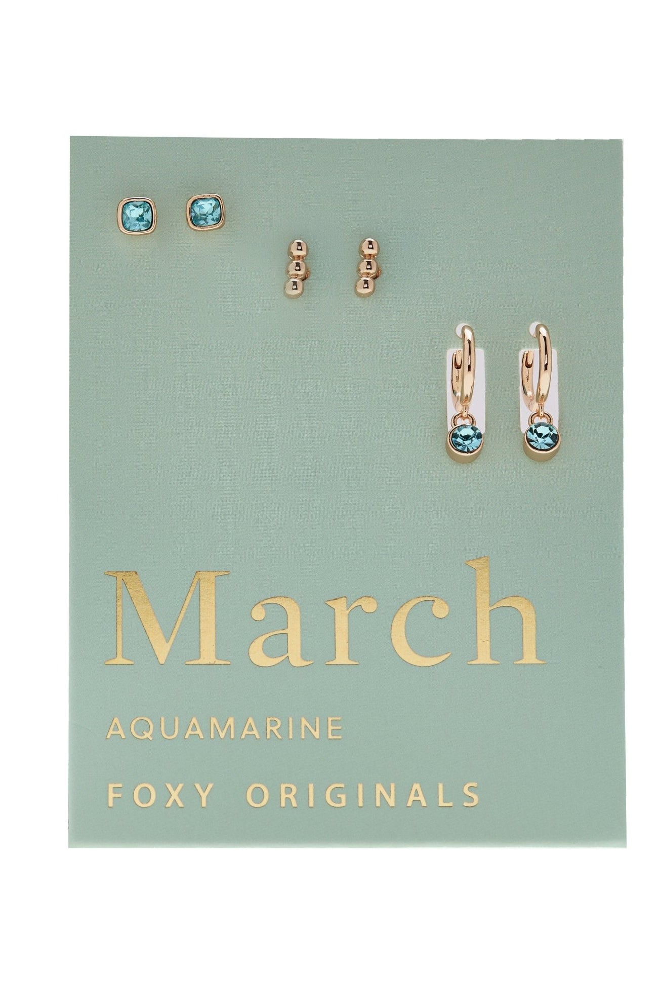 Foxy Originals Birthstone Earrings Gold huggie hoop and stud set — Cloud Nine Pajamas