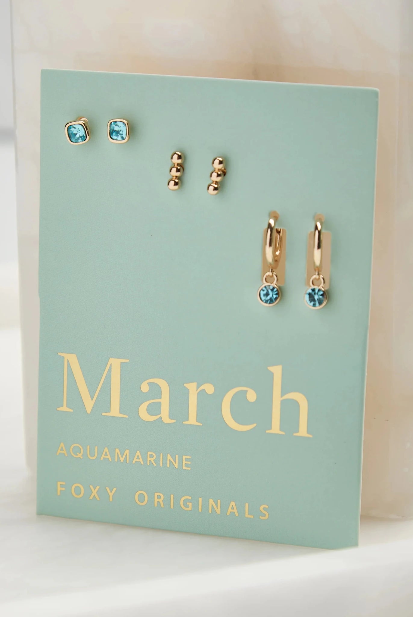 Foxy Originals Birthstone Earrings Gold huggie hoop and stud set — Cloud Nine Pajamas