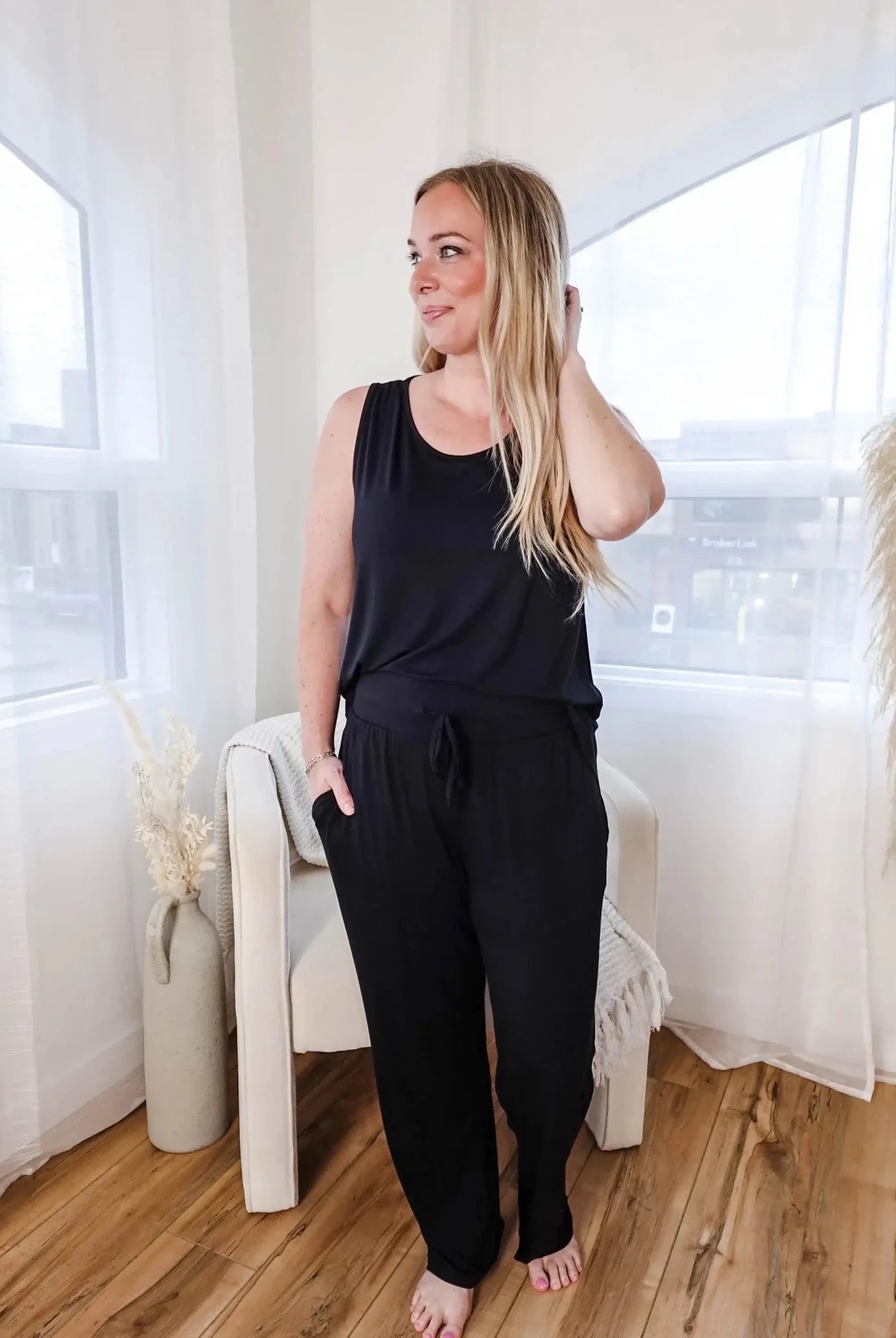 🖤 PJ Tank/Straight Leg Pant Bamboo | Black Beauty 🖤