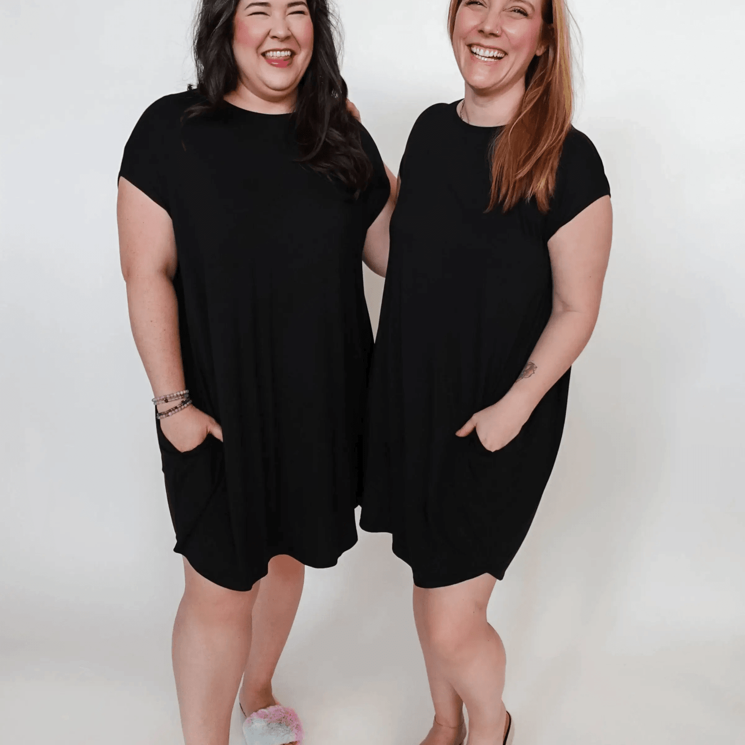 Black Beauty Dress Pleated with Pockets Bamboo | Georgia Rylan