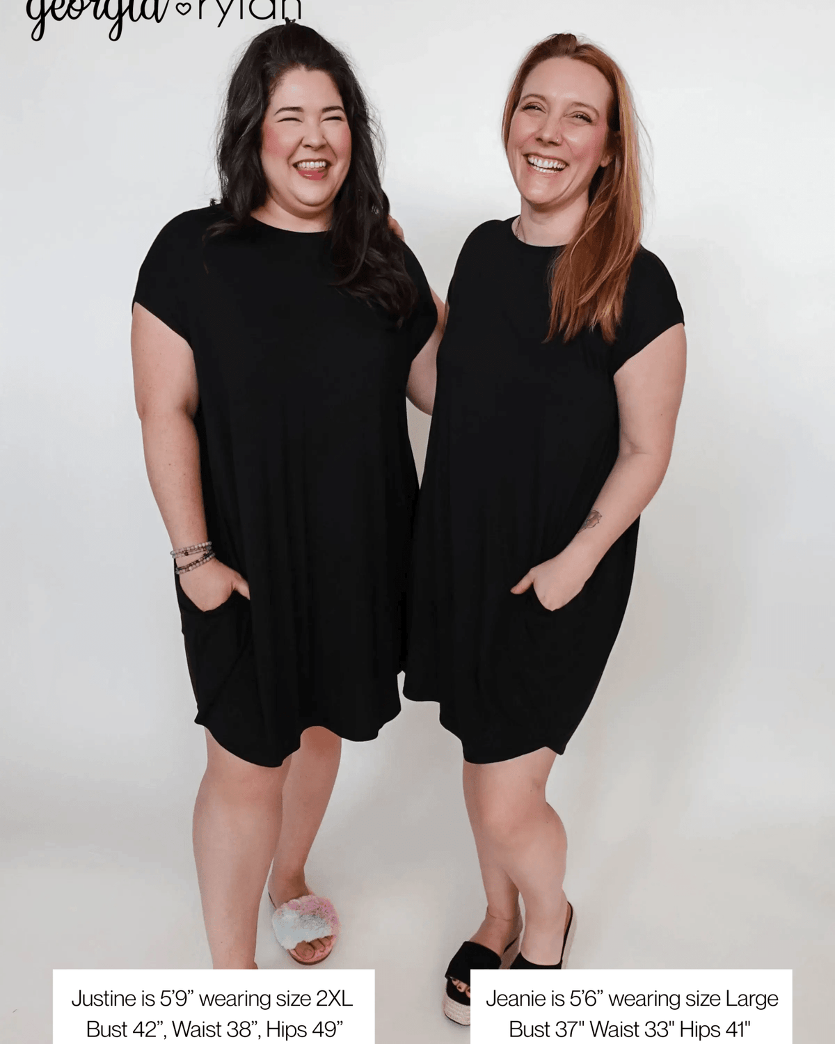 Black Beauty Dress Pleated with Pockets Bamboo | Georgia Rylan