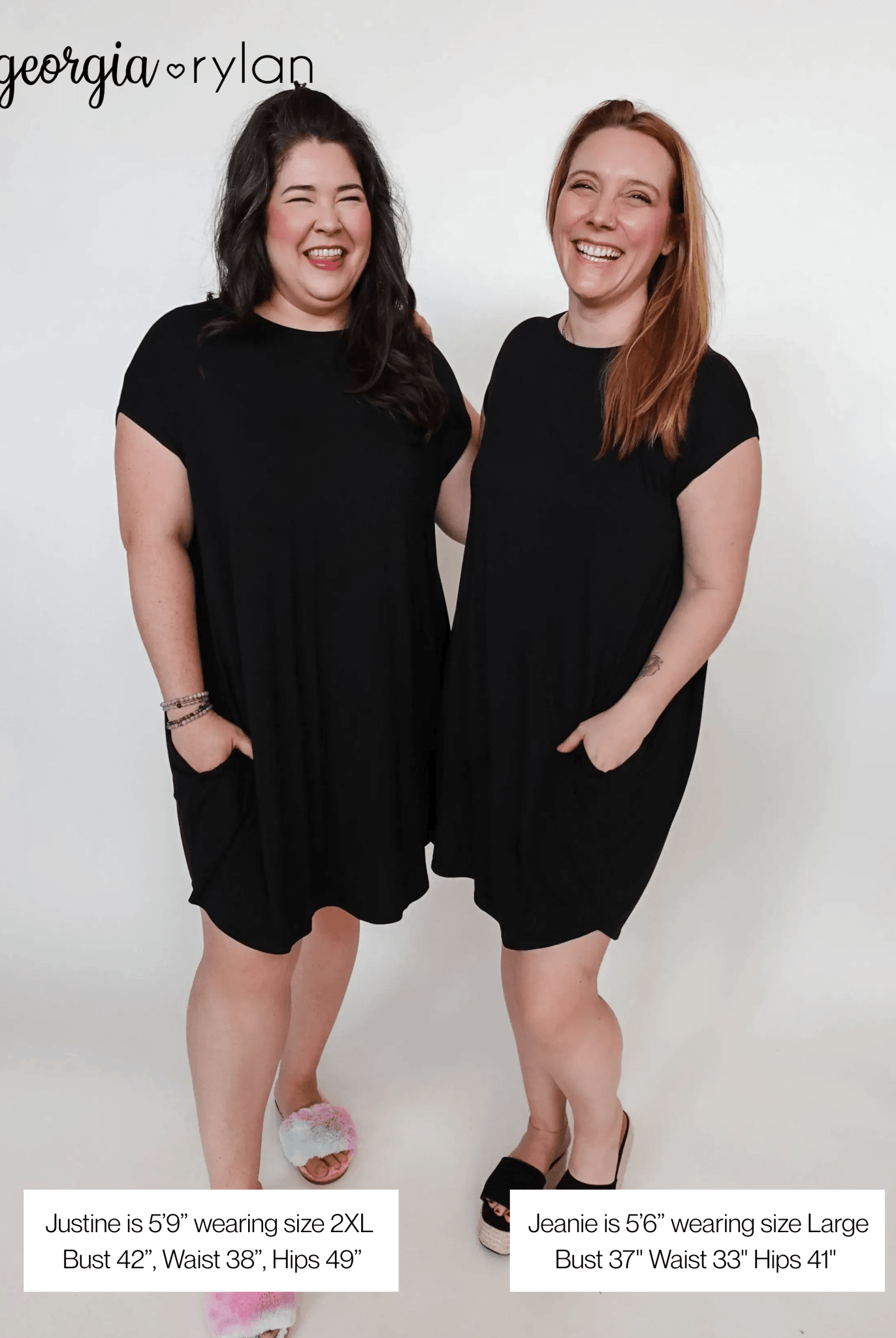 Black Beauty Dress Pleated with Pockets Bamboo | Georgia Rylan