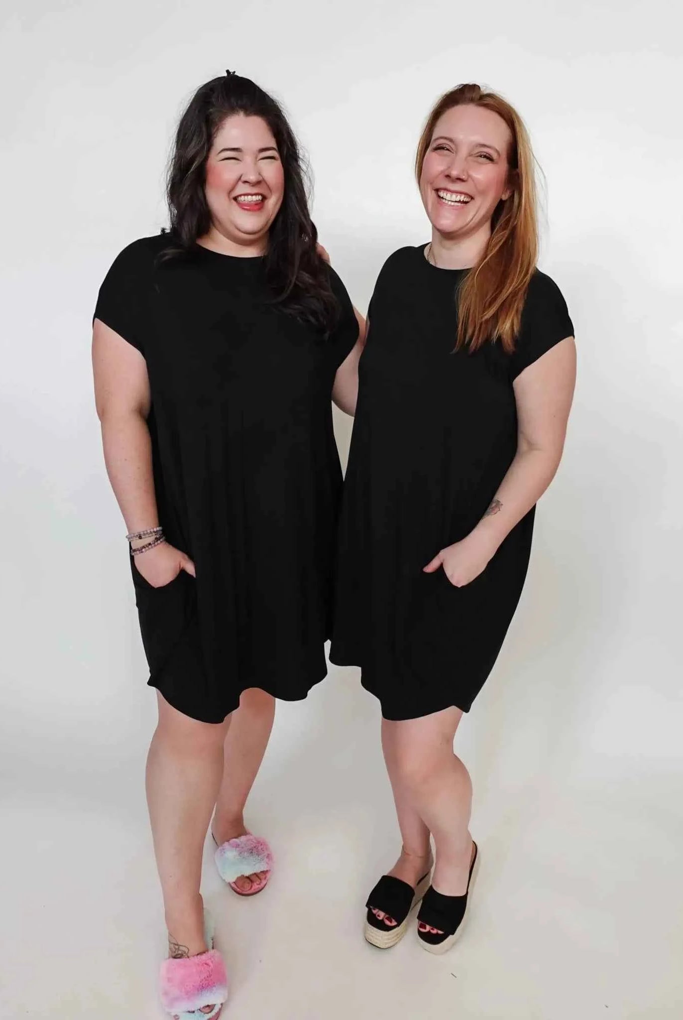 Georgia Rylan Women's Bamboo Pleated Dress with Pockets in Black