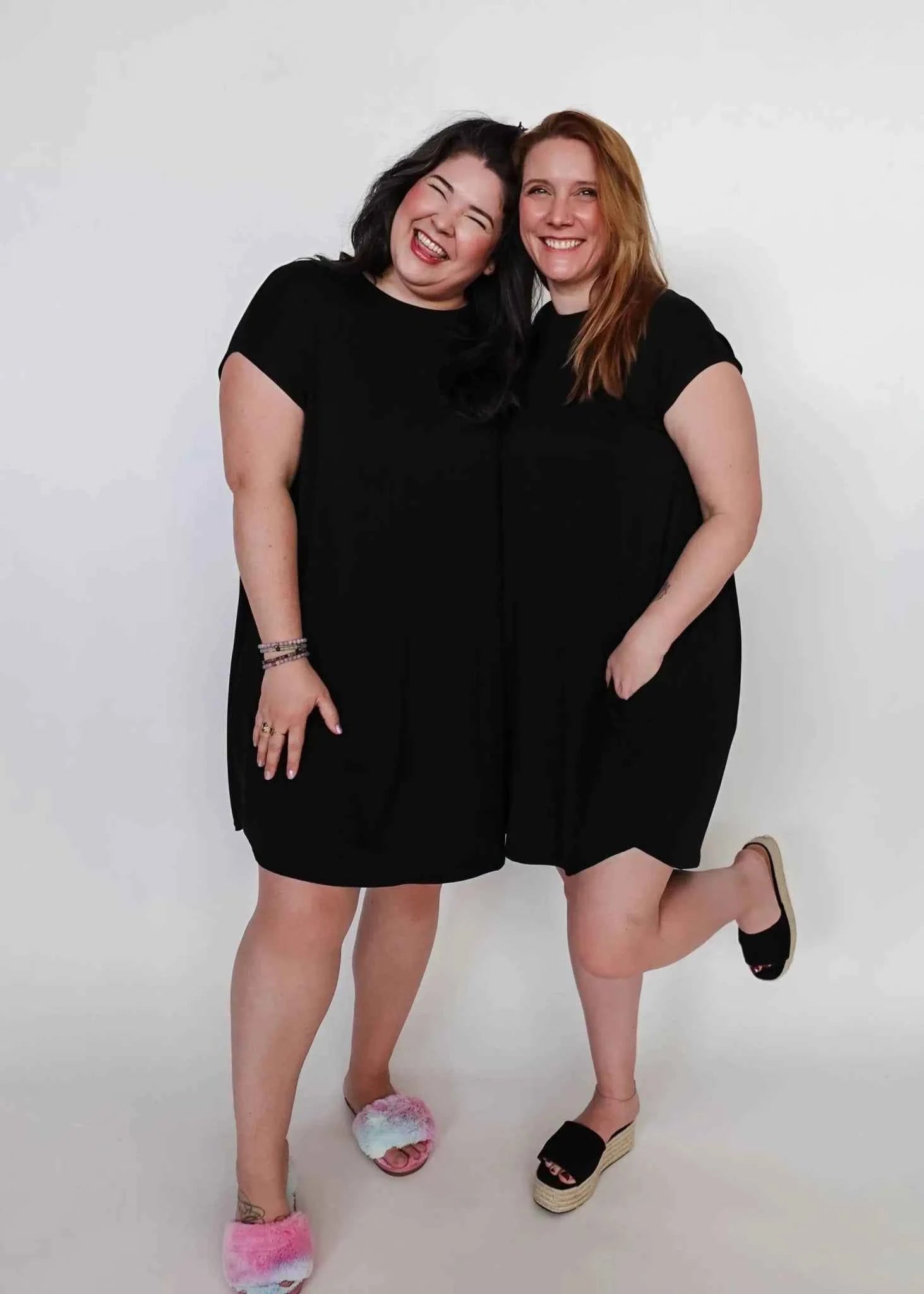 Georgia Rylan Women's Bamboo Pleated Dress with Pockets in Black