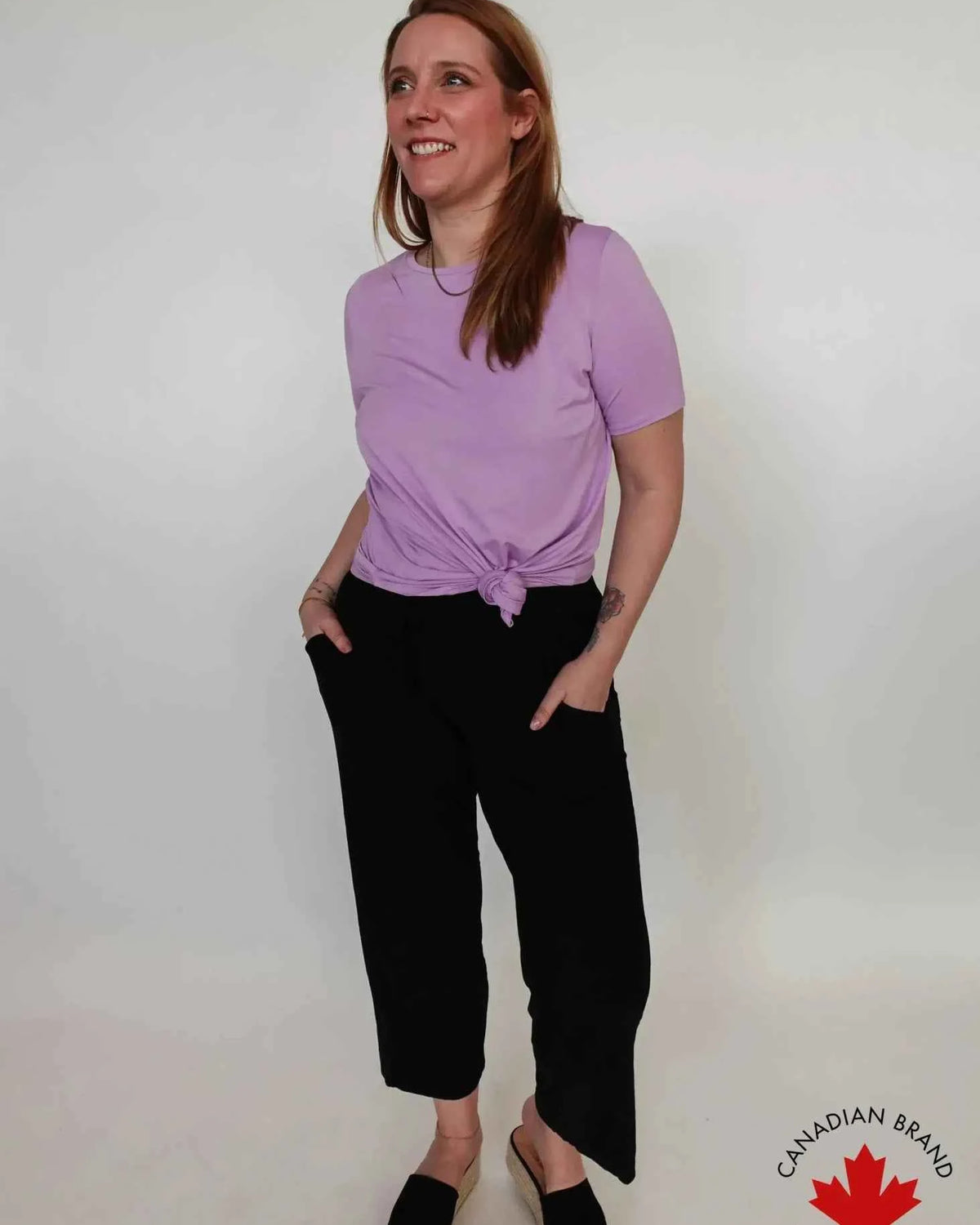 Georgia Rylan Women's Bamboo Straight Leg Loungewear Pant in Black