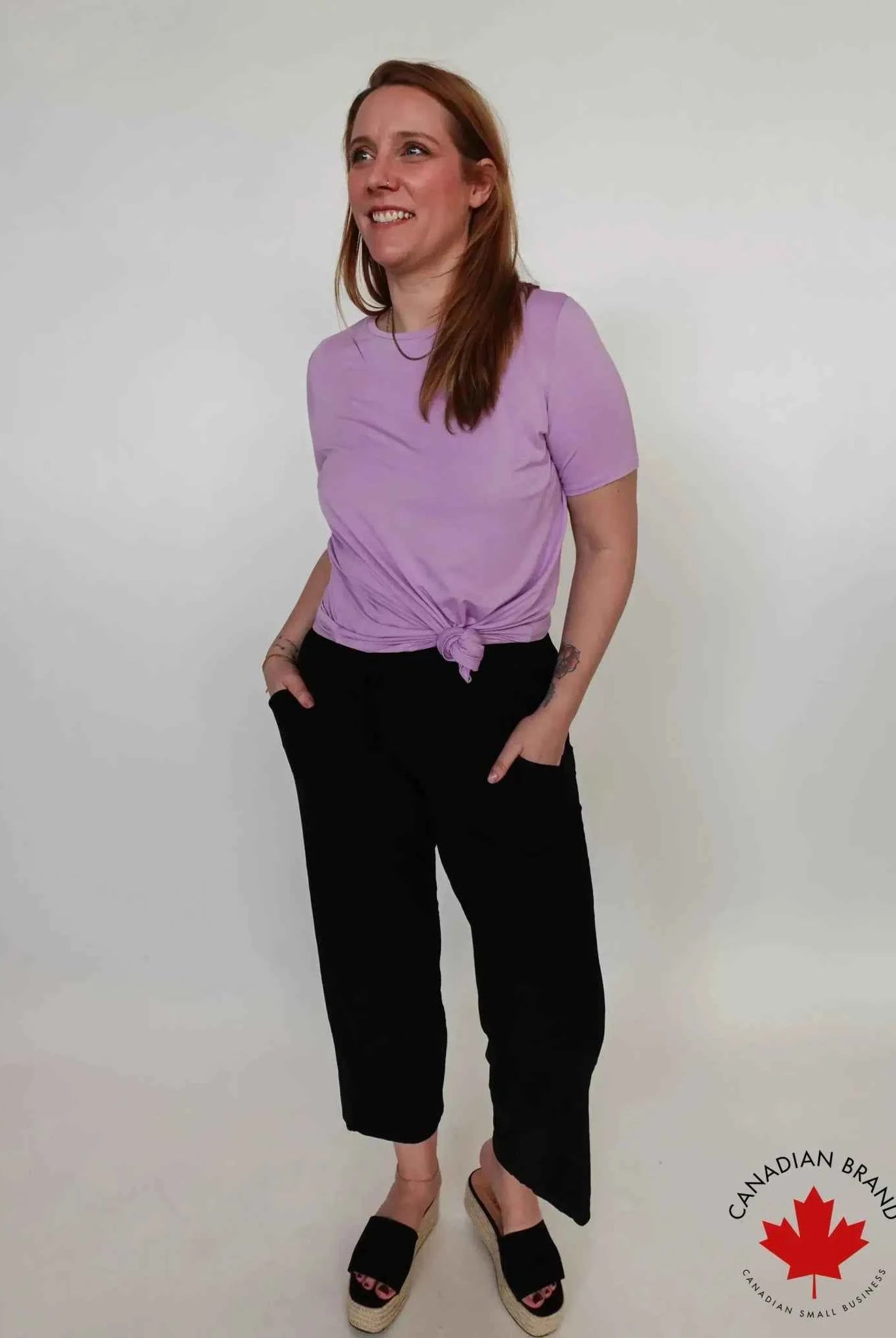 Georgia Rylan Women's Bamboo Straight Leg Loungewear Pant in Black
