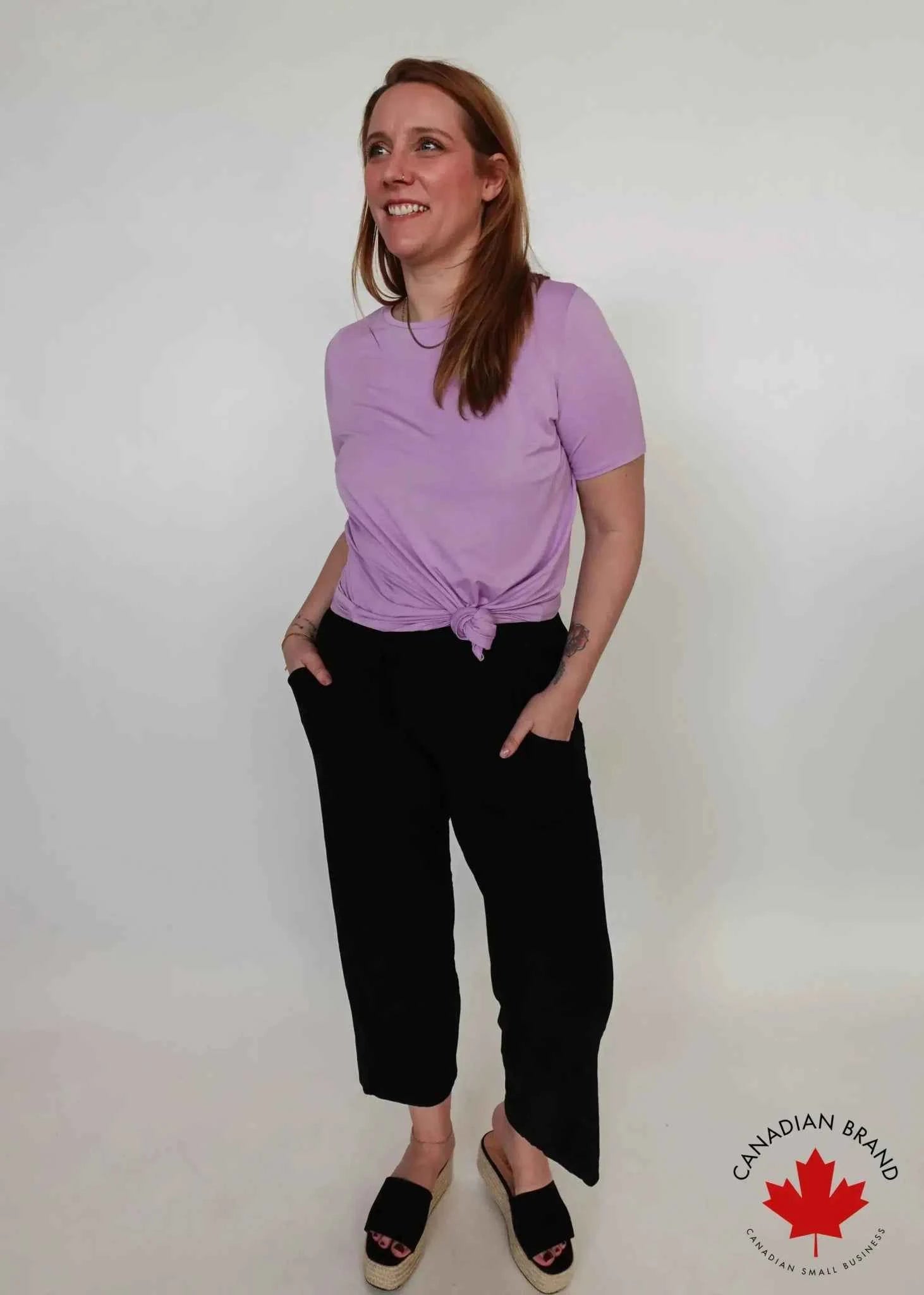 Georgia Rylan Women's Bamboo Straight Leg Loungewear Pant in Black