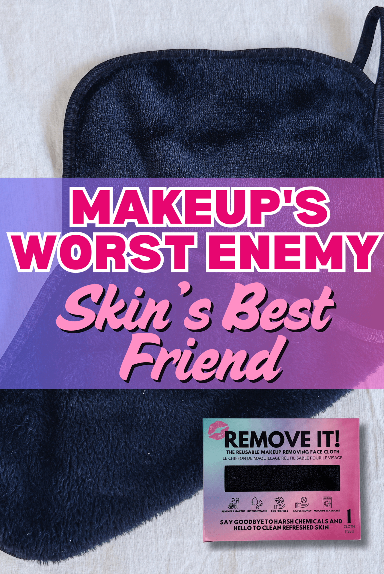 remove it makeup remove cloth for removing all makeup with just water - reusable, eco friendly skin care