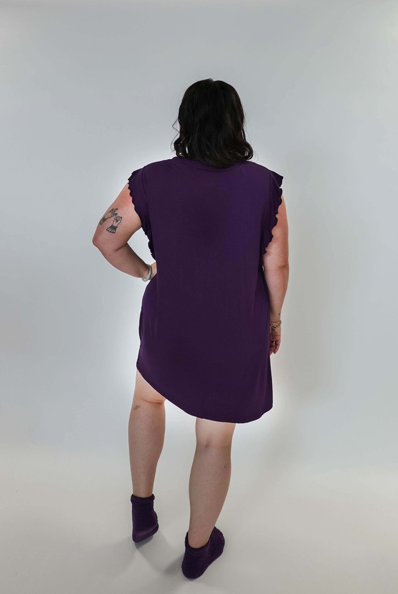 Blackberry Amethyst Flutter Bamboo Nightgown - Georgia Rylan - Cloud Nine Pajamas