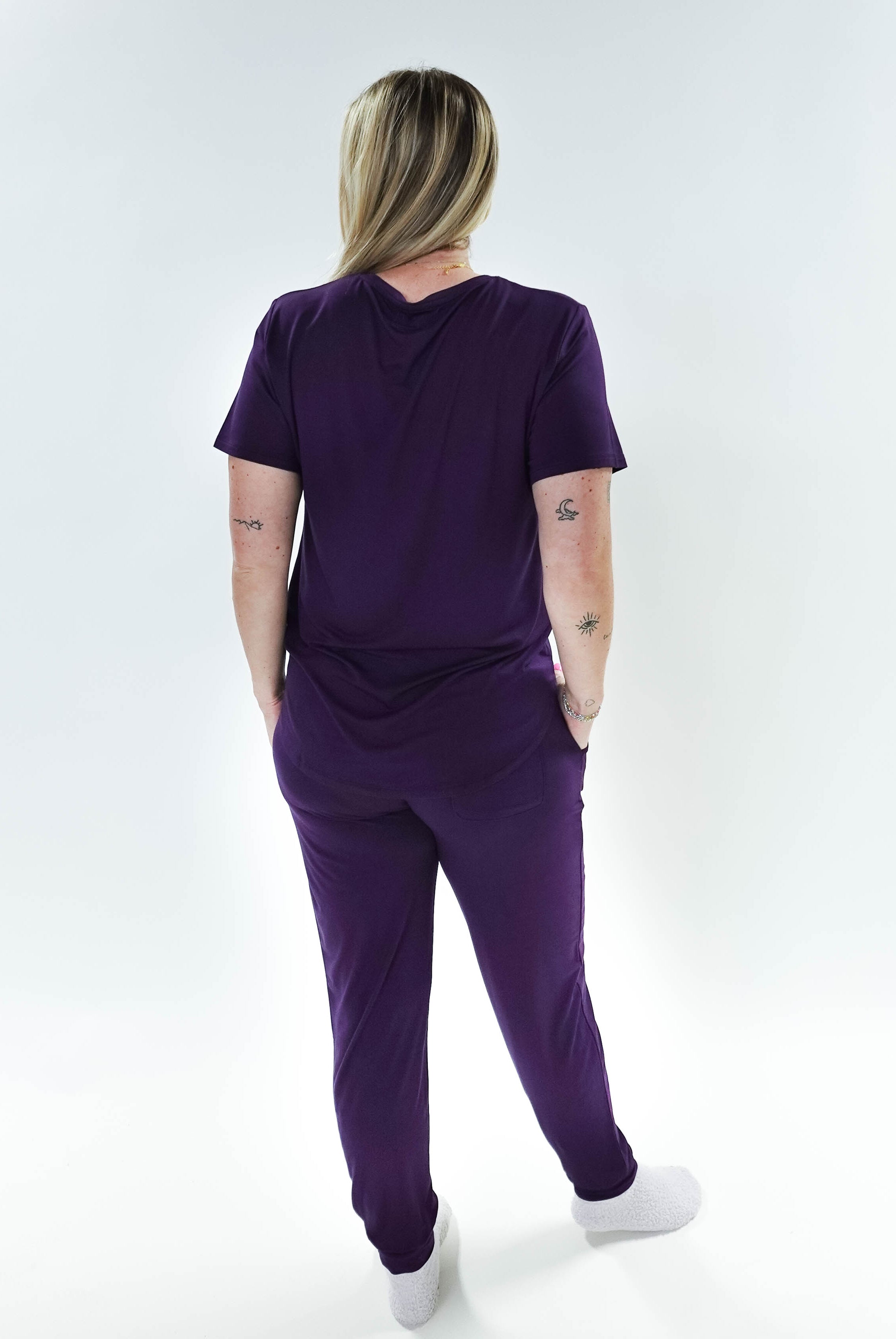 Blackberry Amethyst Tee & Jogger Bamboo PJ Lounge Set