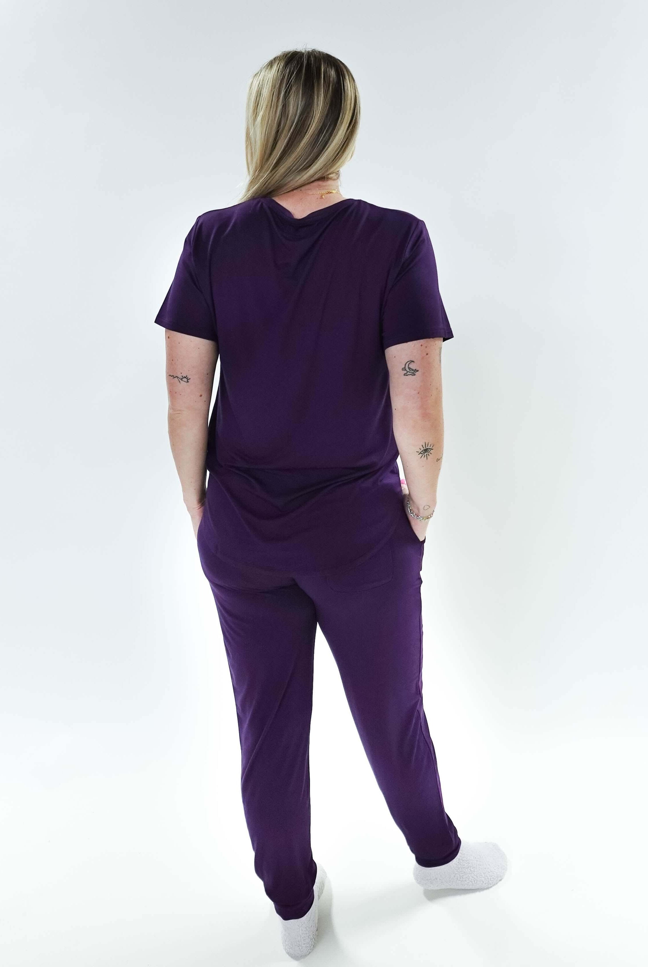 Blackberry Amethyst Tee & Jogger Bamboo PJ Lounge Set