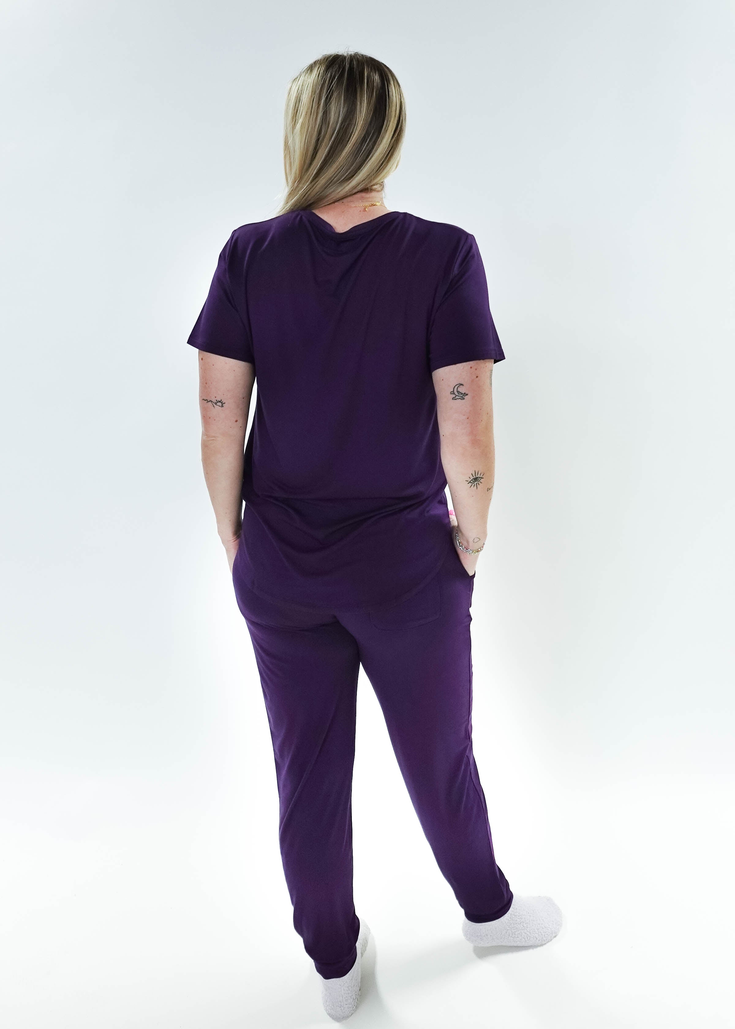 Blackberry Amethyst Tee & Jogger Bamboo PJ Lounge Set