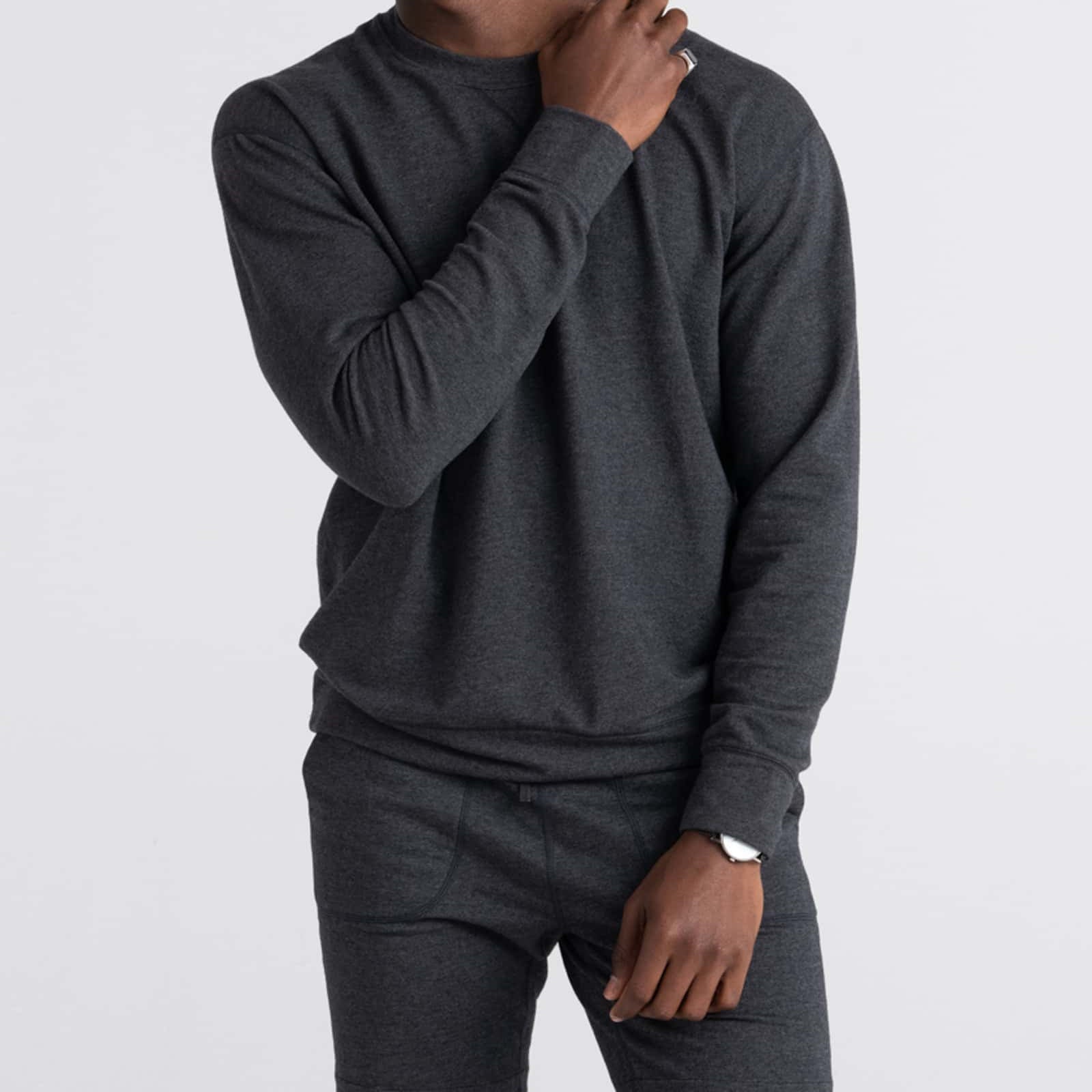 men's 3six five crew in black heather by SAXX