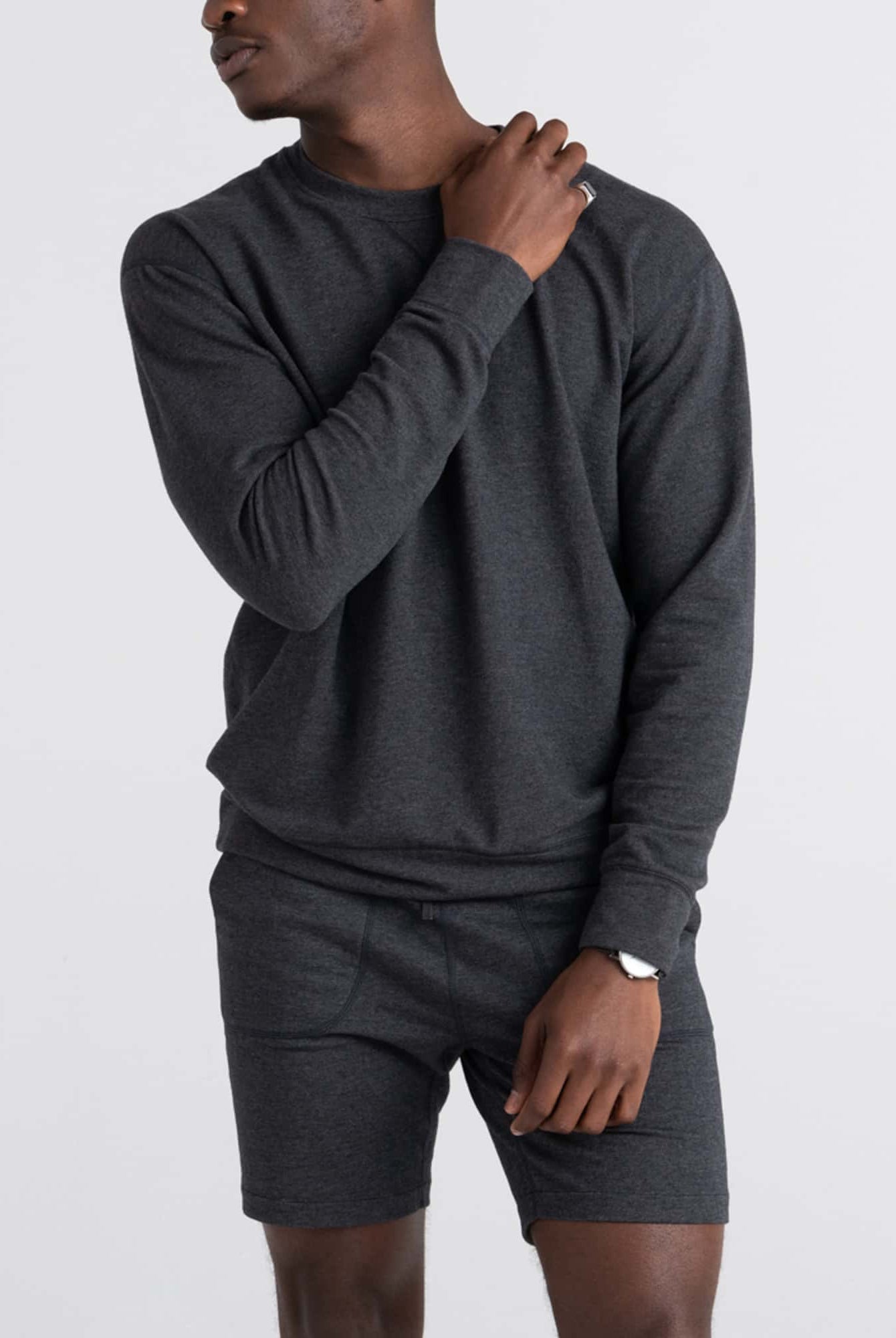 men's 3six five crew in black heather by SAXX