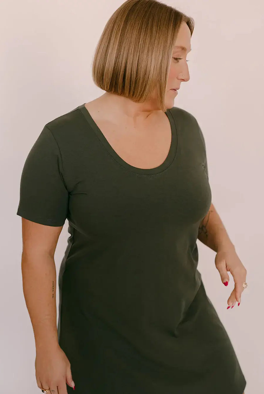 Meadow Dress Short | Blondie Apparel pine green