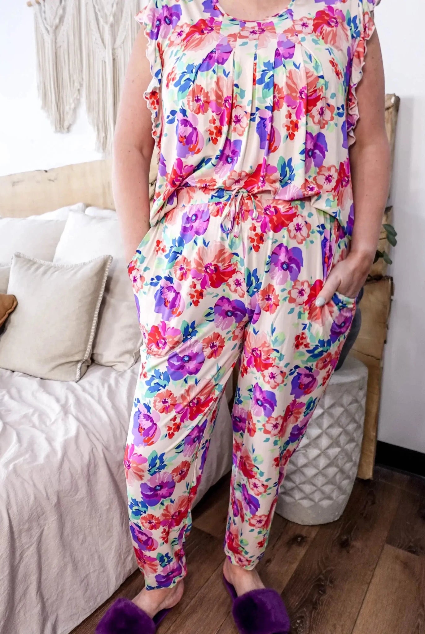 Flutter Top & Jogger PJ Set - Bamboo | Blooming Love georgia rylan