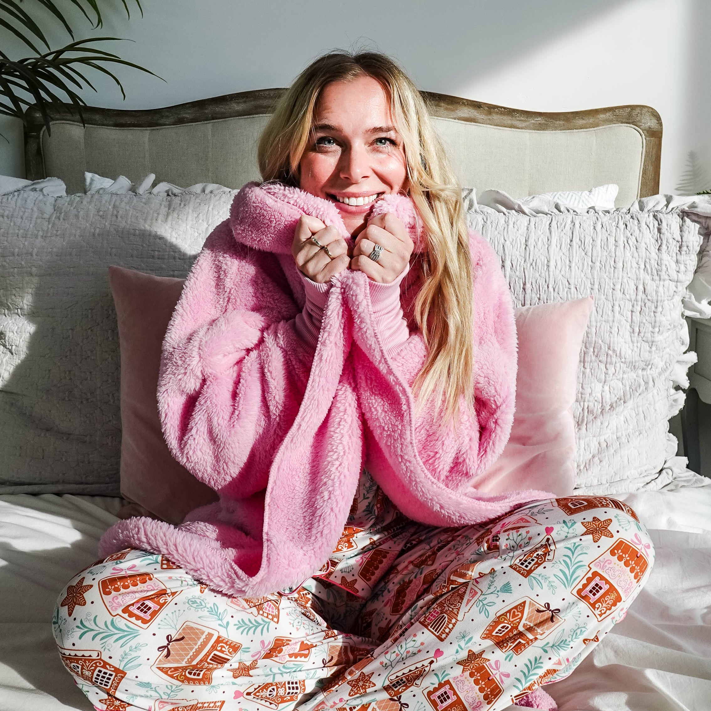 blush cloud cozy cardi jan marie women's fluffy sweater coat with hood