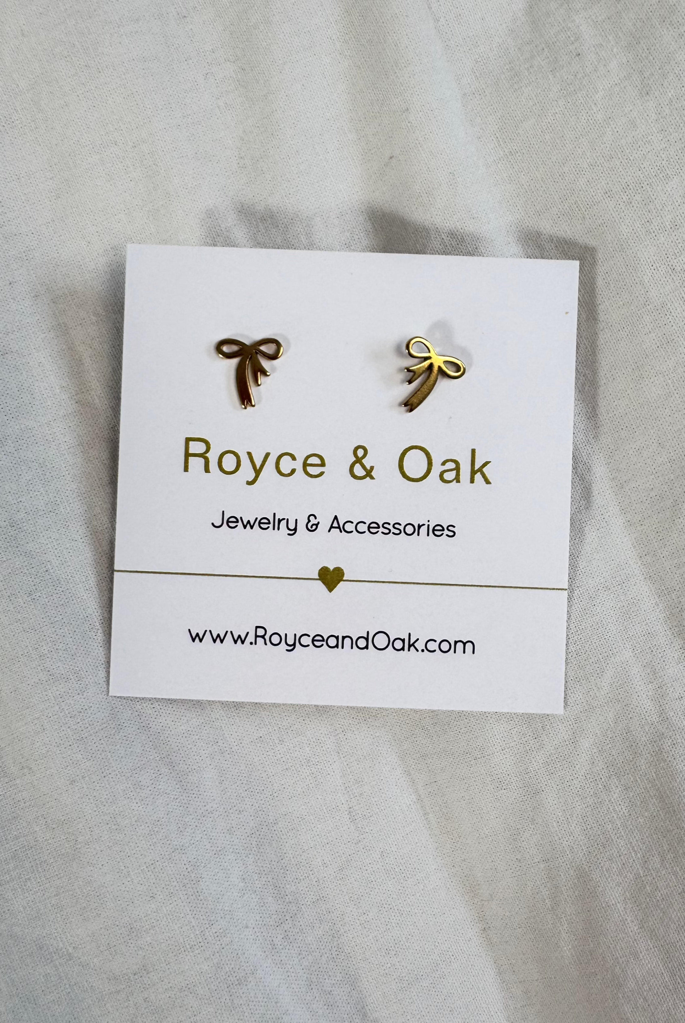 bow earring gold royce and oak