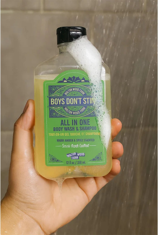 Walton Wood Farm Boys Don't Stink All In One Wash bergamot amber scent detail — Cloud Nine Pajamas