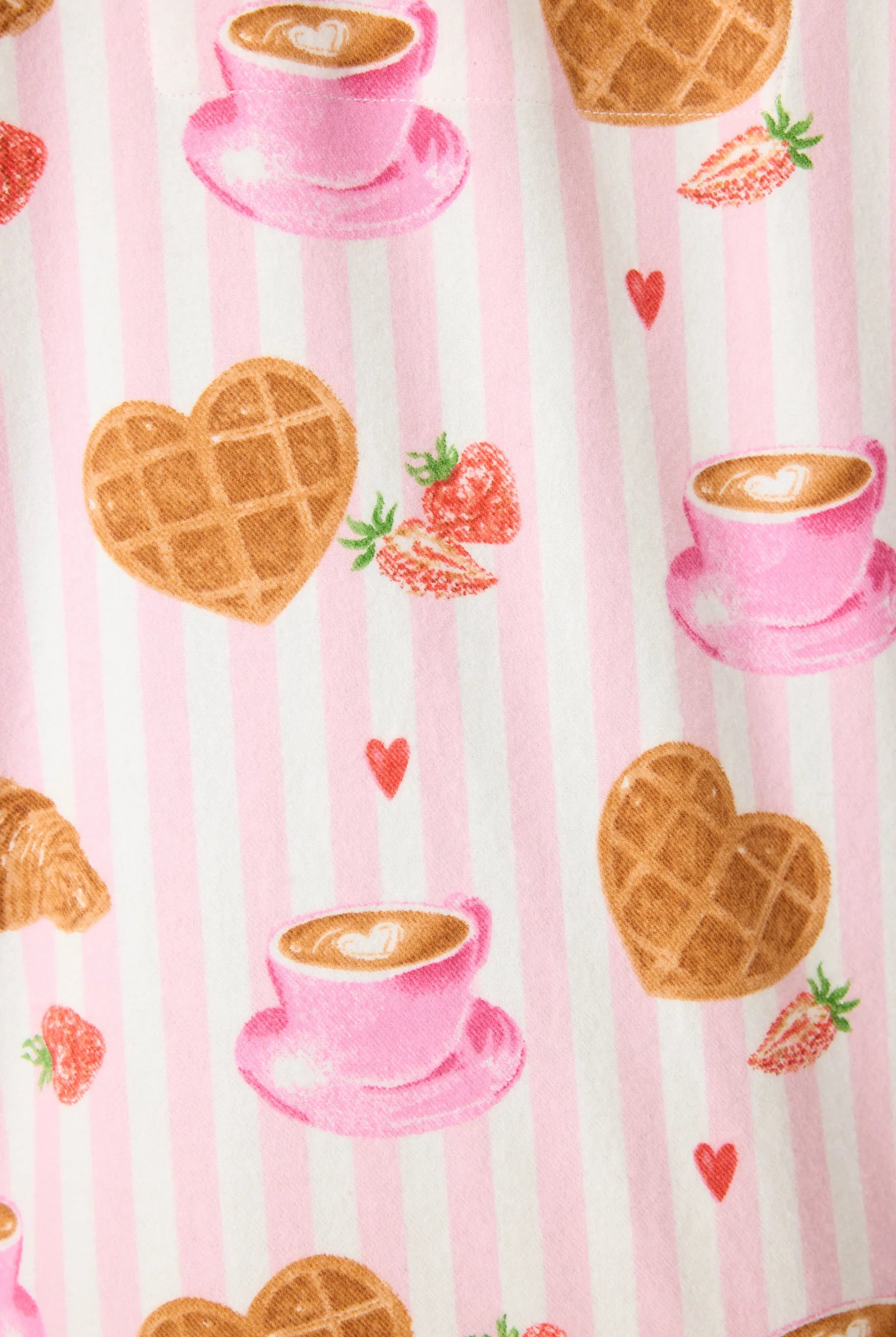 women's Parisian breakfast print flannel nightshirt PJ Salvage