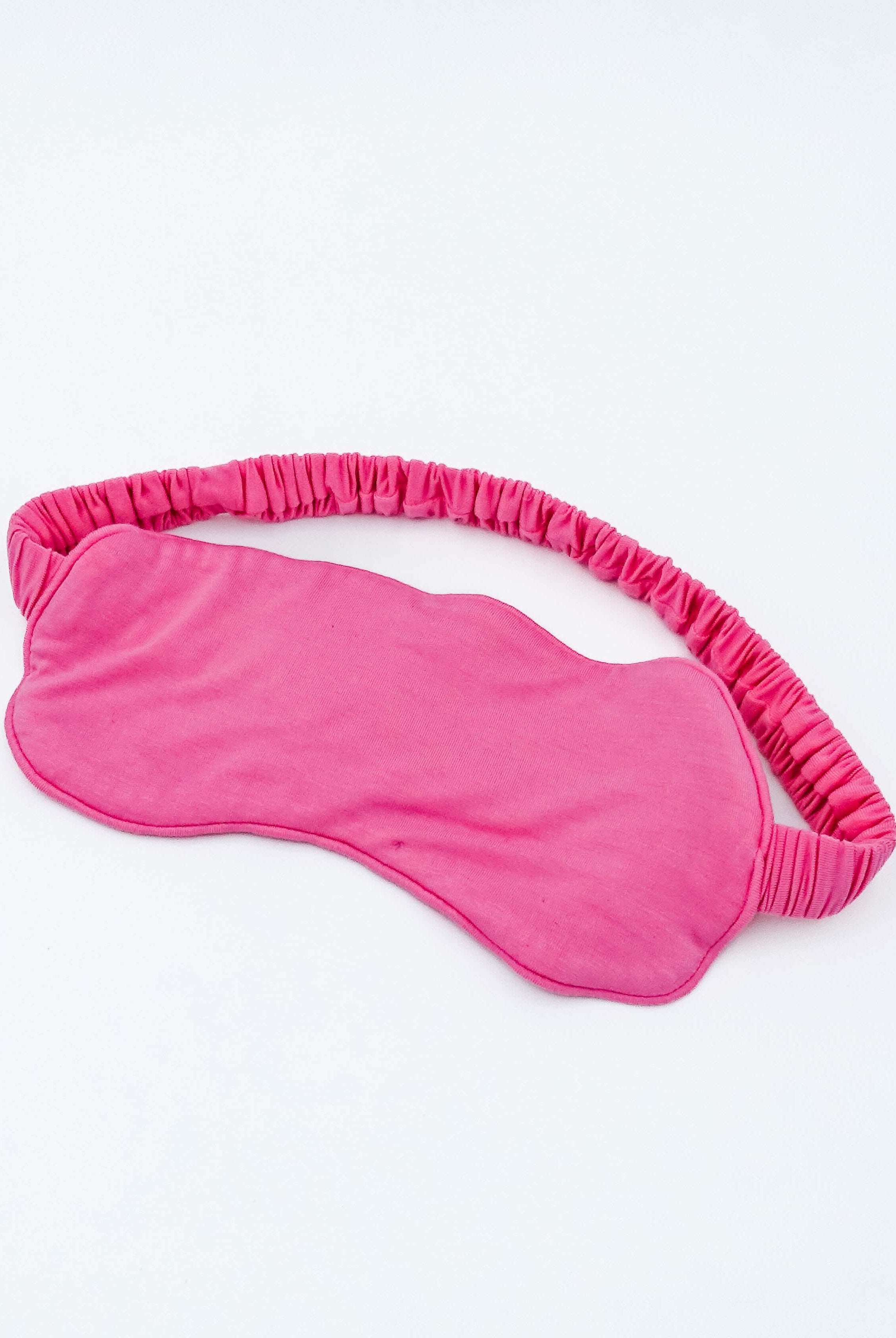 Bubblegum Pink Bamboo Sleep Eye Mask by Georgia Rylan, soft and comfortable design for restful sleep.