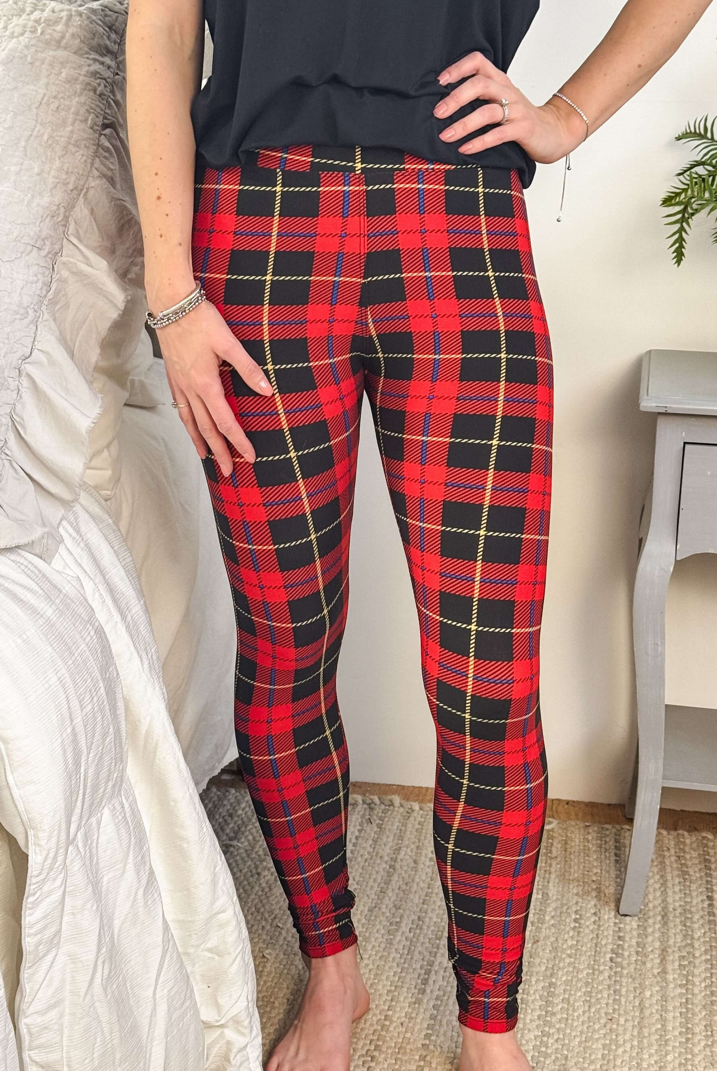 Buffalo Plaid Red Buttery Soft Jogger