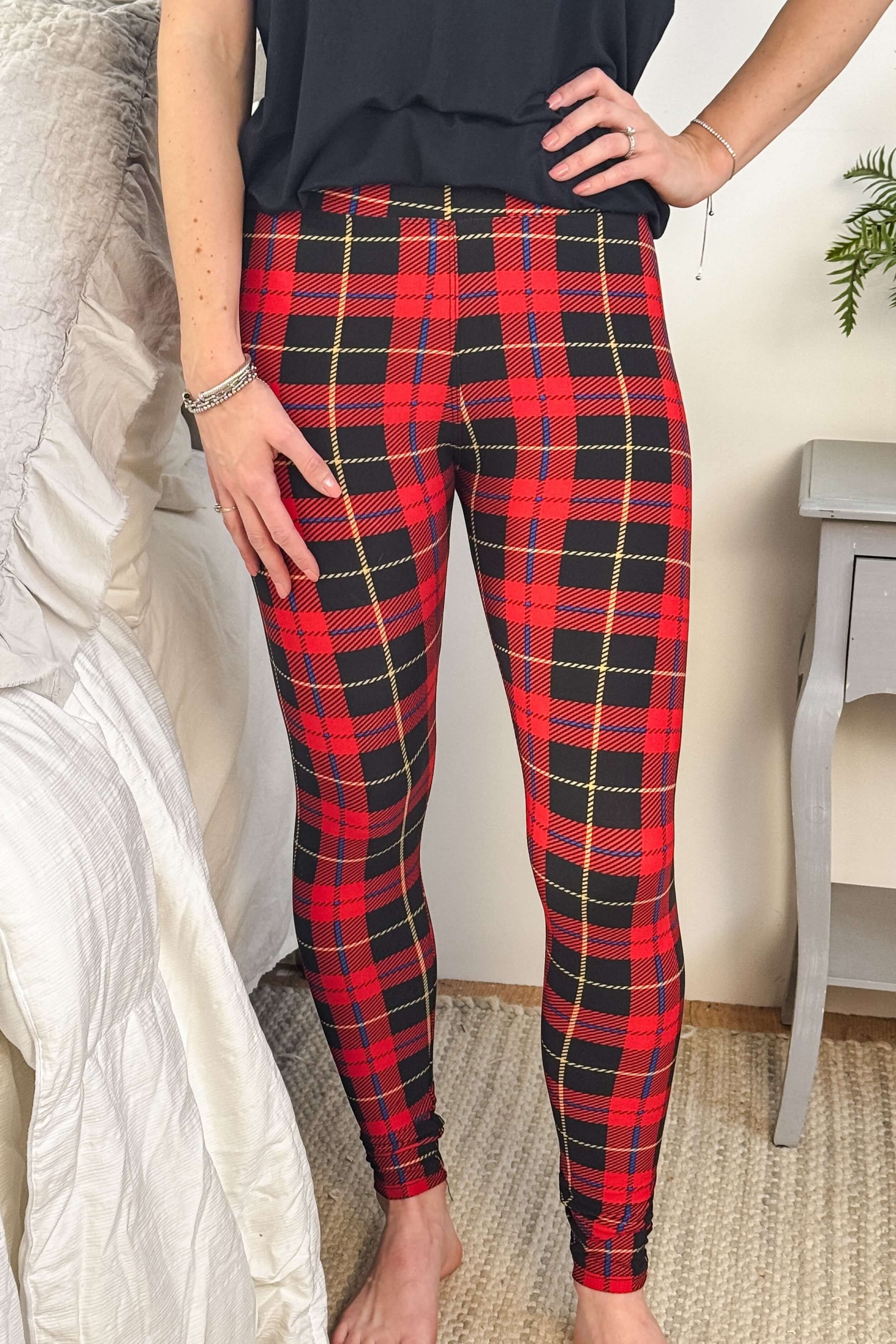 Buffalo Plaid Red Buttery Soft Jogger