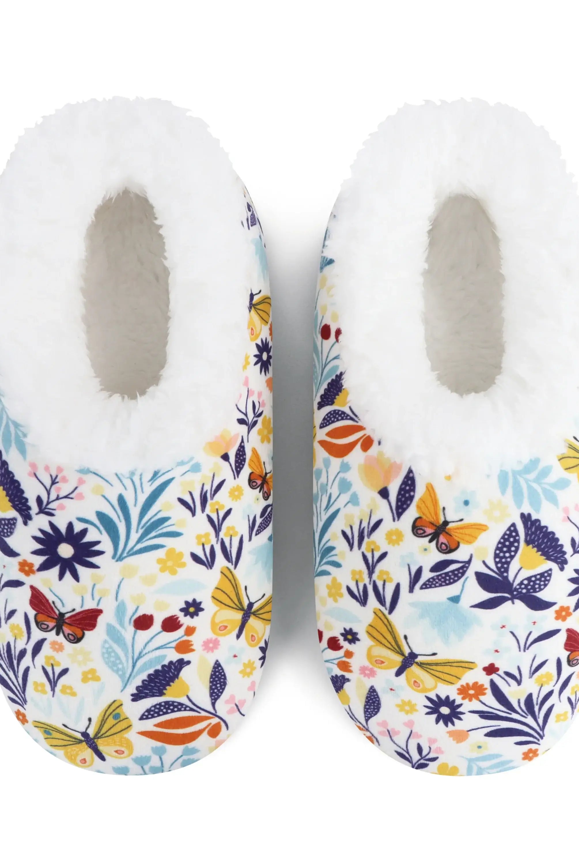Snoozies Plush COZY Slipper Socks butterflies & flowers