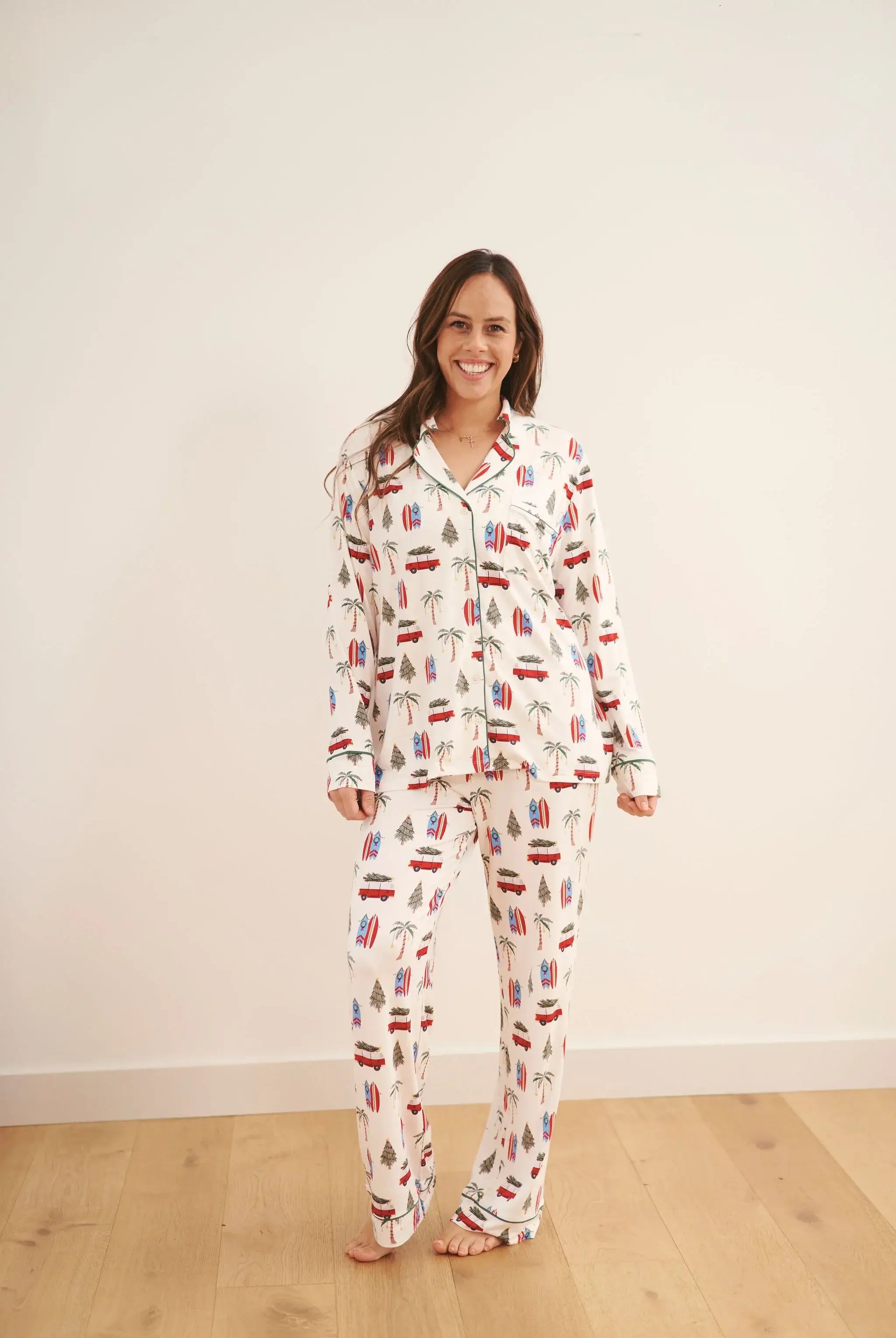 women's beachy christmas print pj set family matching Bambi & Birdie