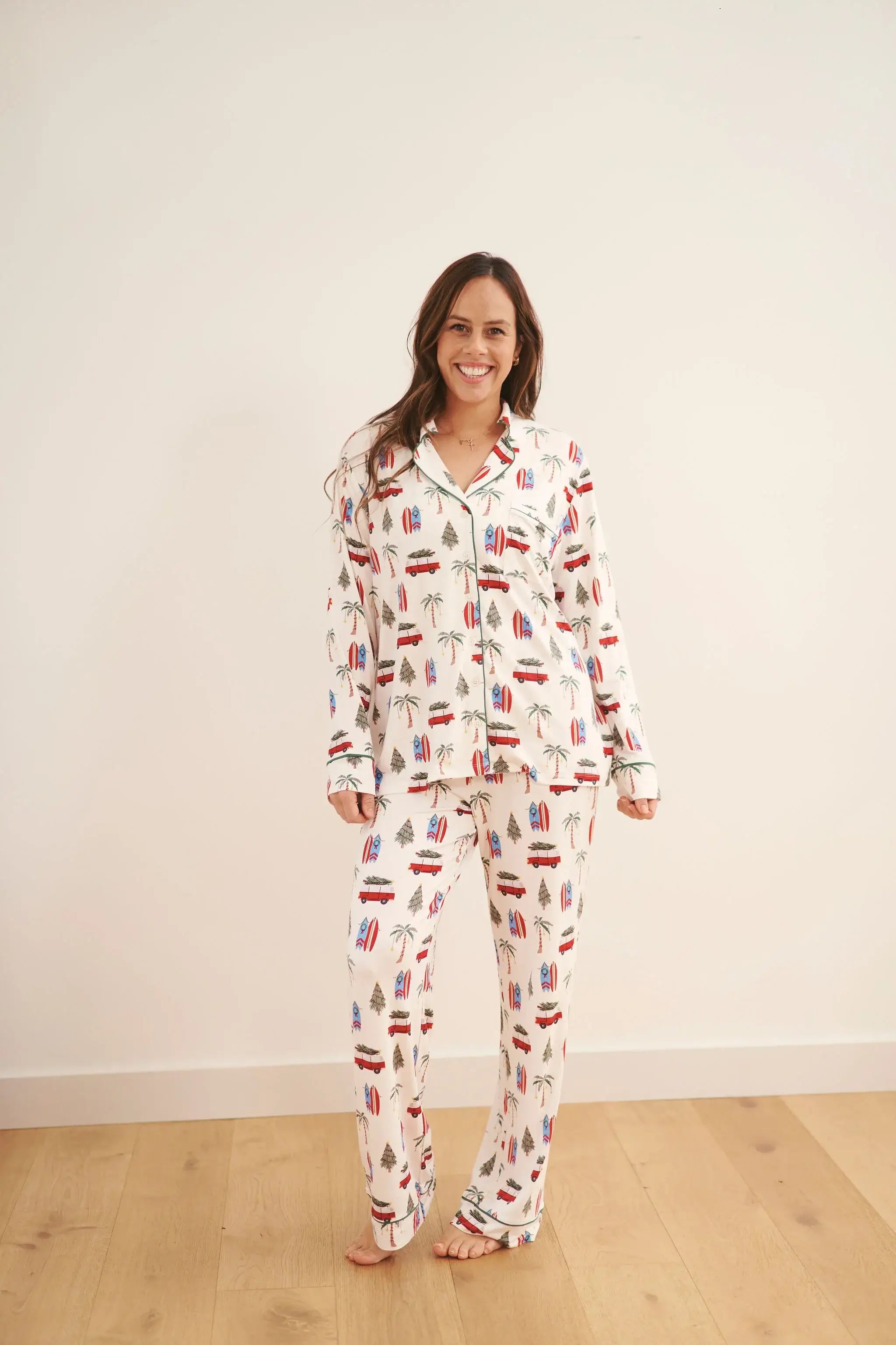 women's beachy christmas print pj set family matching Bambi & Birdie
