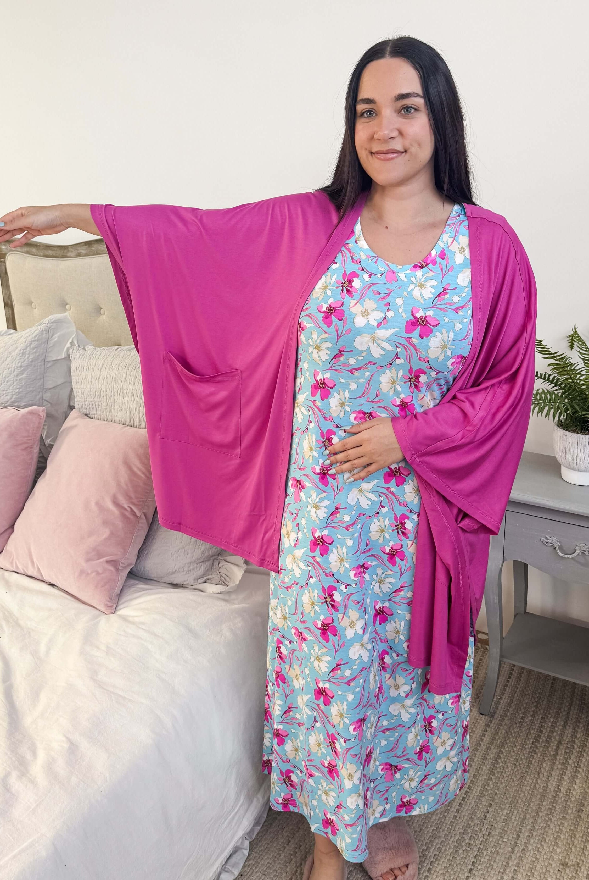 Cardigan Pockets Breathable Cool Girl Pink