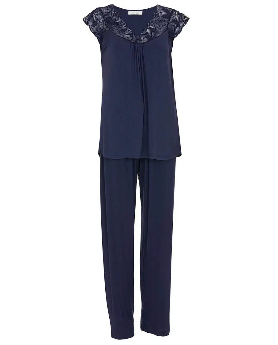 Caroline Navy Lace - Detail Jersey Pyjama Set | Nora Rose by Cyberjammies - Cyberjammies - Cloud Nine Pajamas