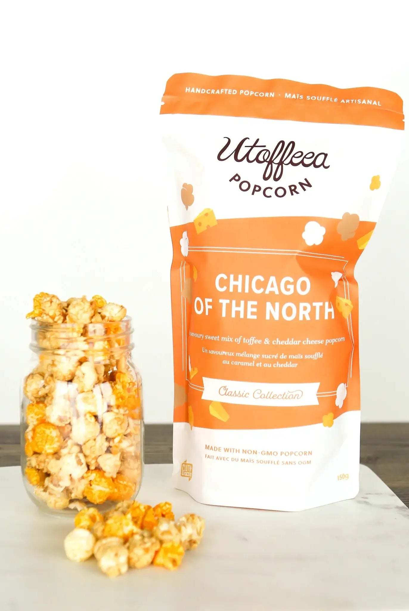 cheddar caramel popcorn sweet savoury Utoffeea Canada Gourmet Snacks