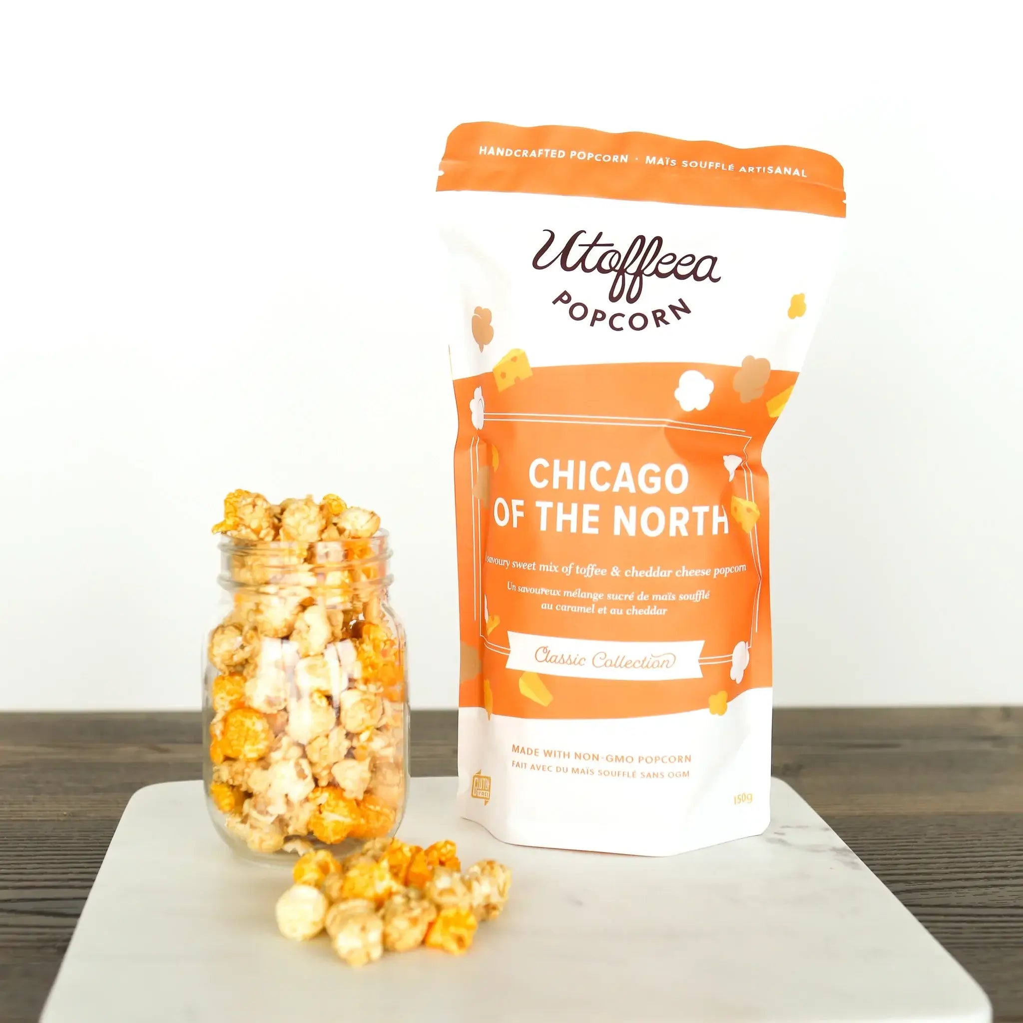 cheddar caramel popcorn sweet savoury Utoffeea Canada Gourmet Snacks
