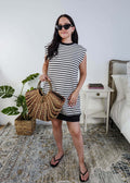 Cloud Knit Stripe Sleeveless Tank Dress