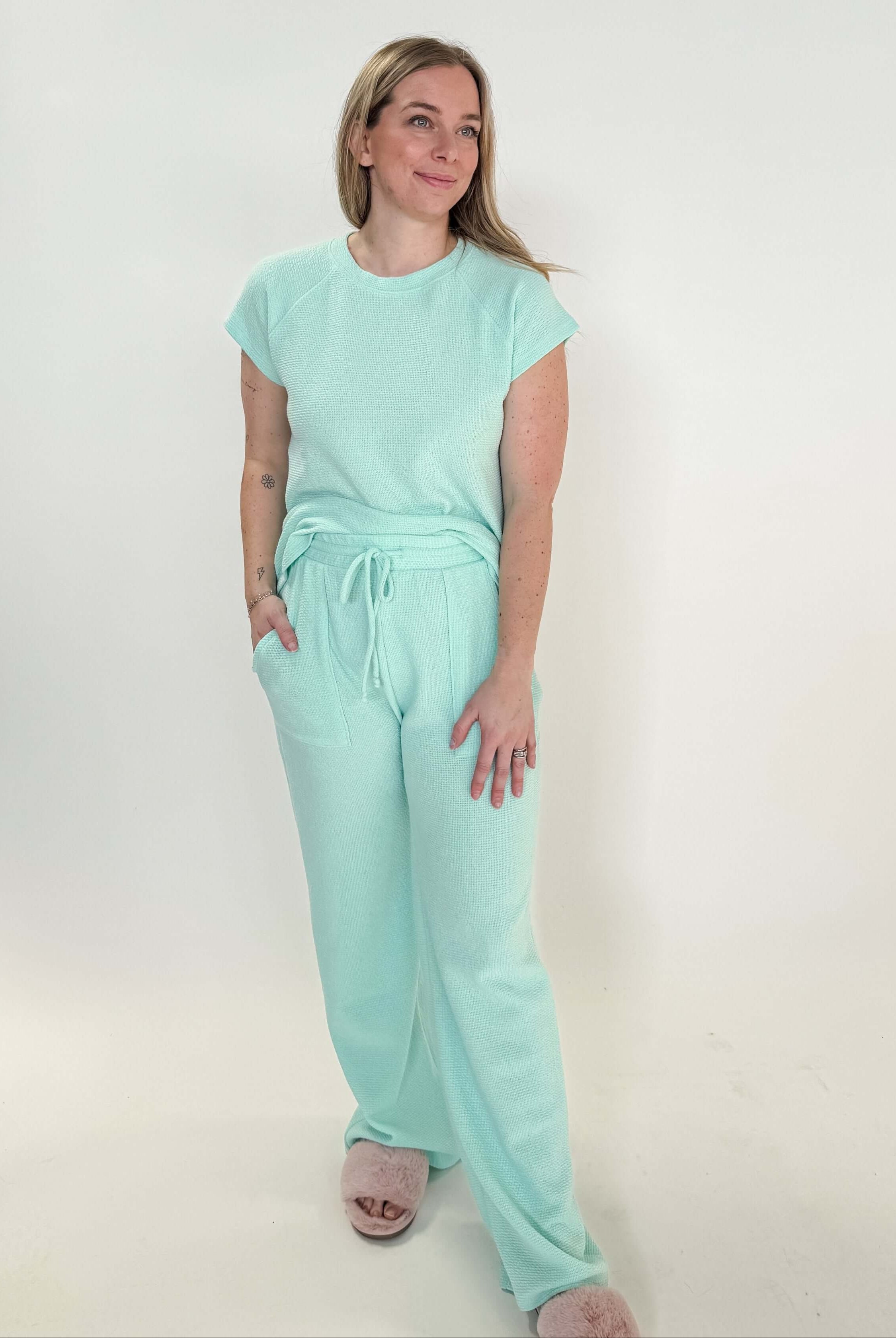 Summer Vibes PJ Tee/Wide Leg Pant Set