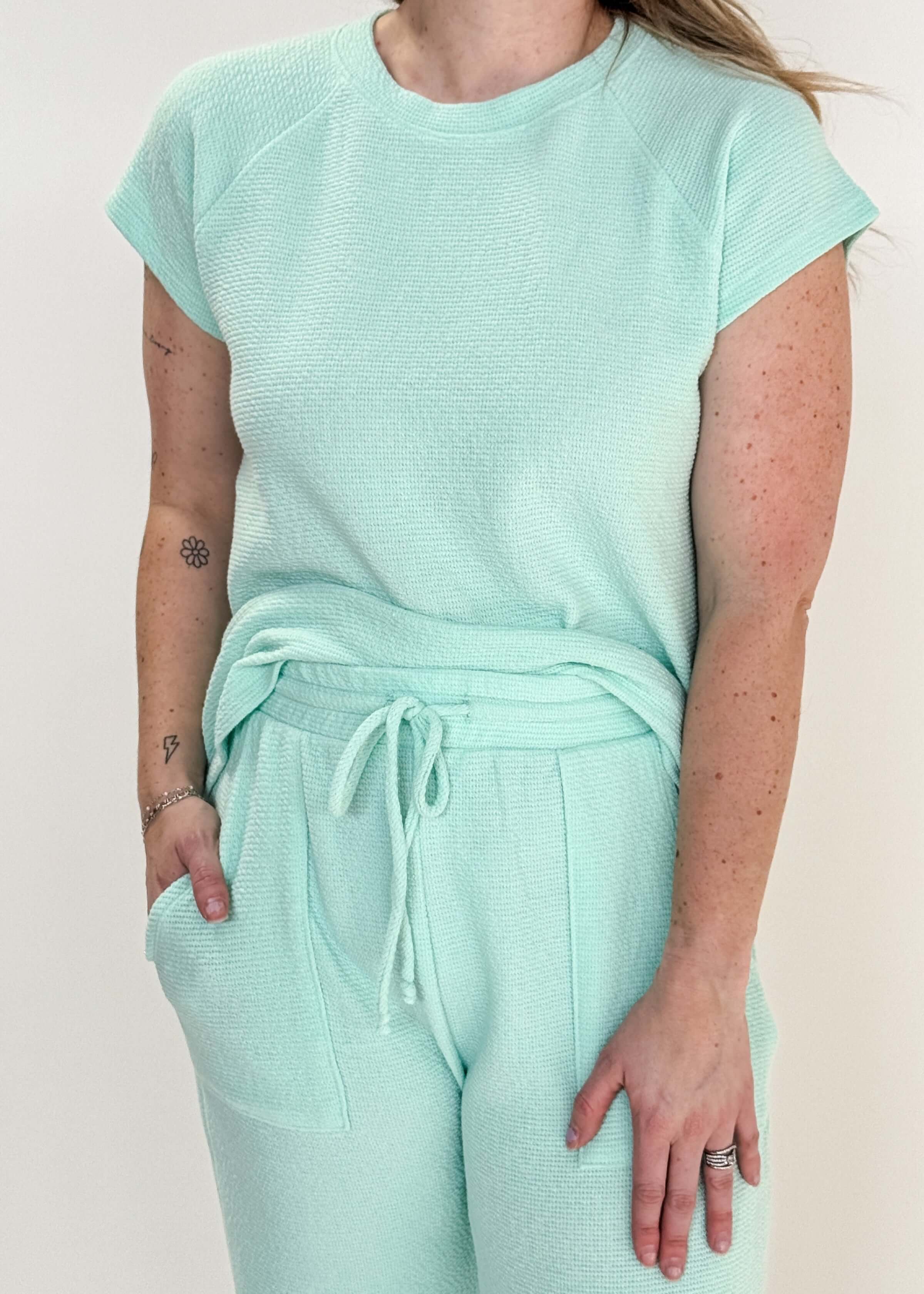 Summer Vibes PJ Tee/Wide Leg Pant Set