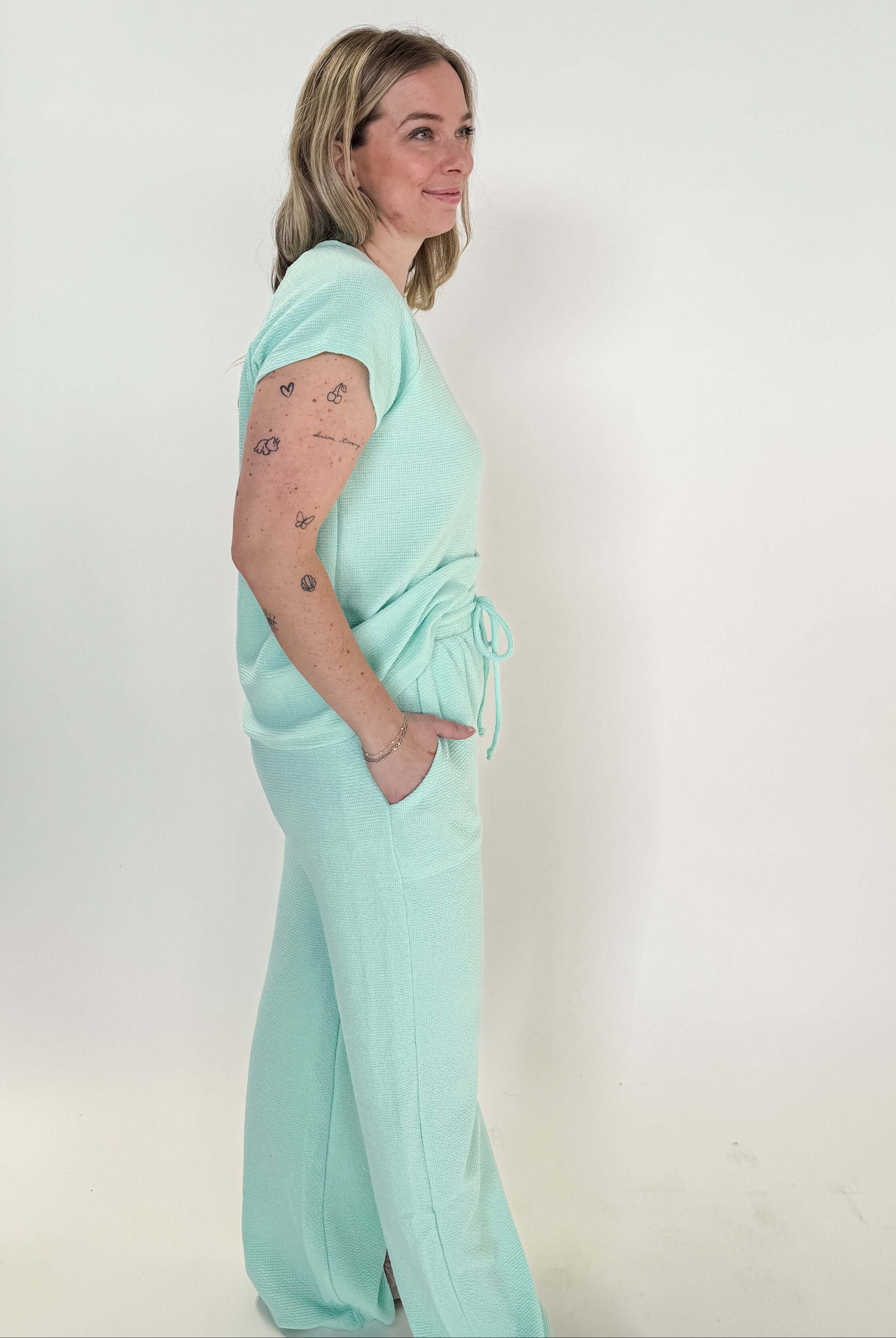 Summer Vibes PJ Tee/Wide Leg Pant Set