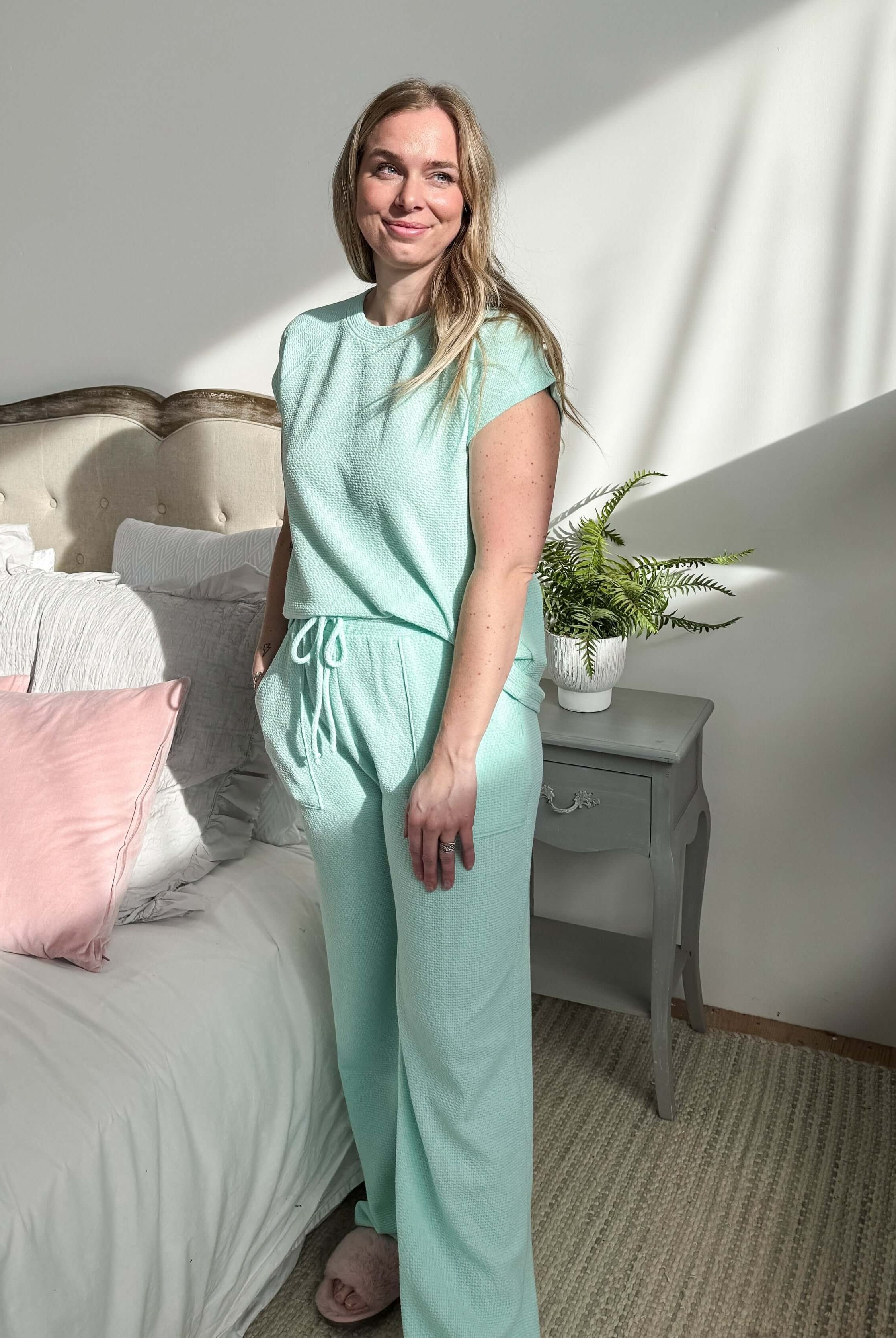 Summer Vibes PJ Tee/Wide Leg Pant Set