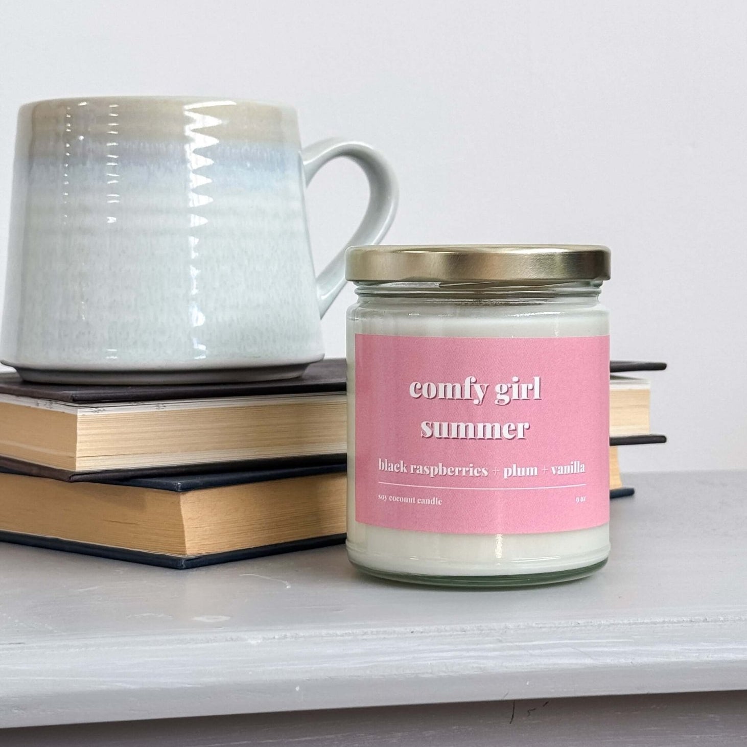 heslip home comfy girl summer candle Comfy Girl Summer 9oz Coconut Soy Wax Candle Raspberry Plum Vanilla