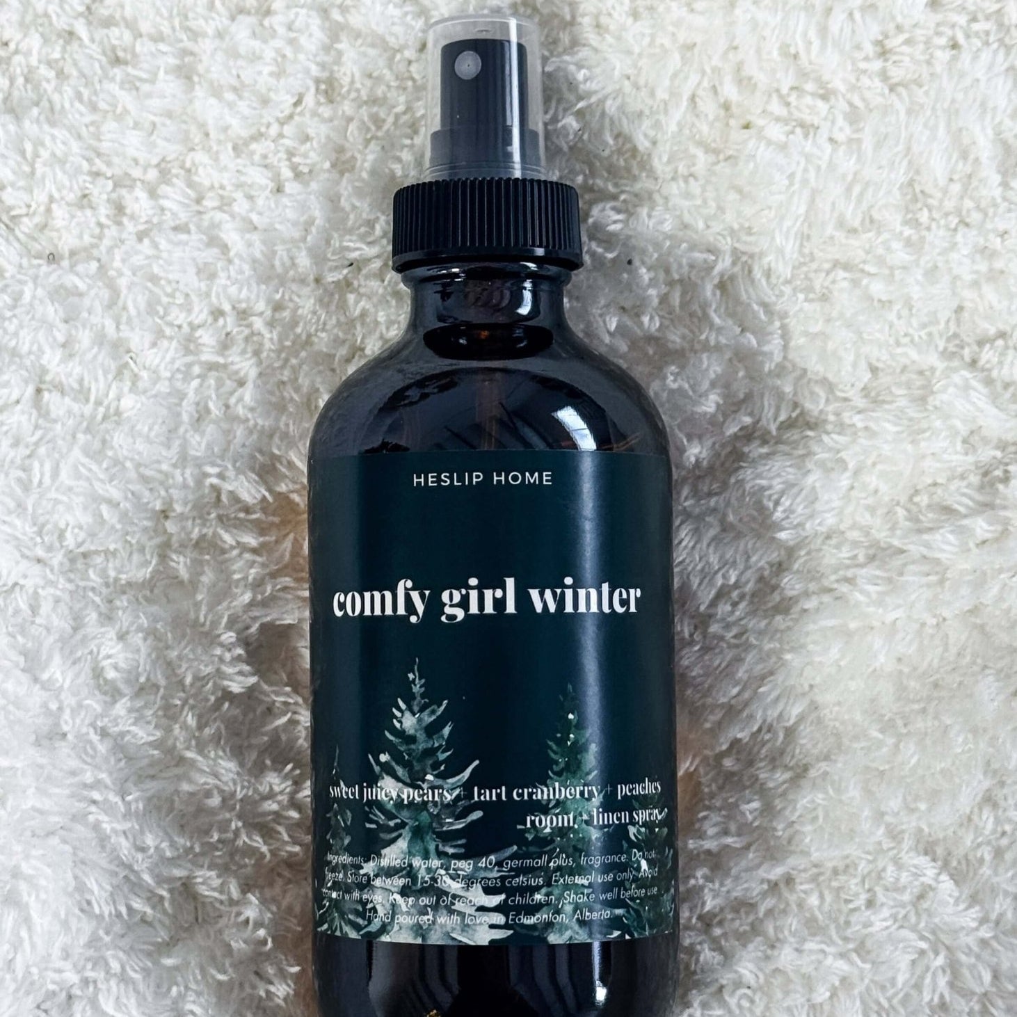 small size holiday room spray 4oz "Comfy Girl Winter" for linens
