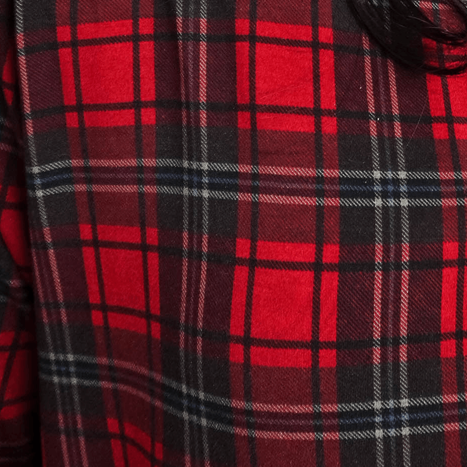 Cooling Bamboo Short Robe with Pockets | Red Plaid - Georgia Rylan - Cloud Nine Pajamas