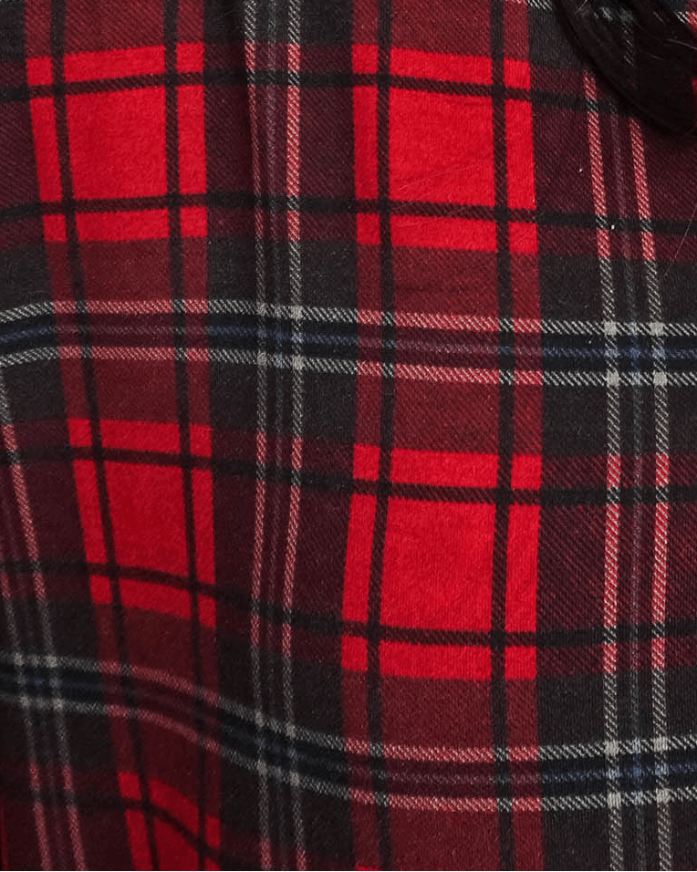 Cooling Bamboo Short Robe with Pockets | Red Plaid - Georgia Rylan - Cloud Nine Pajamas