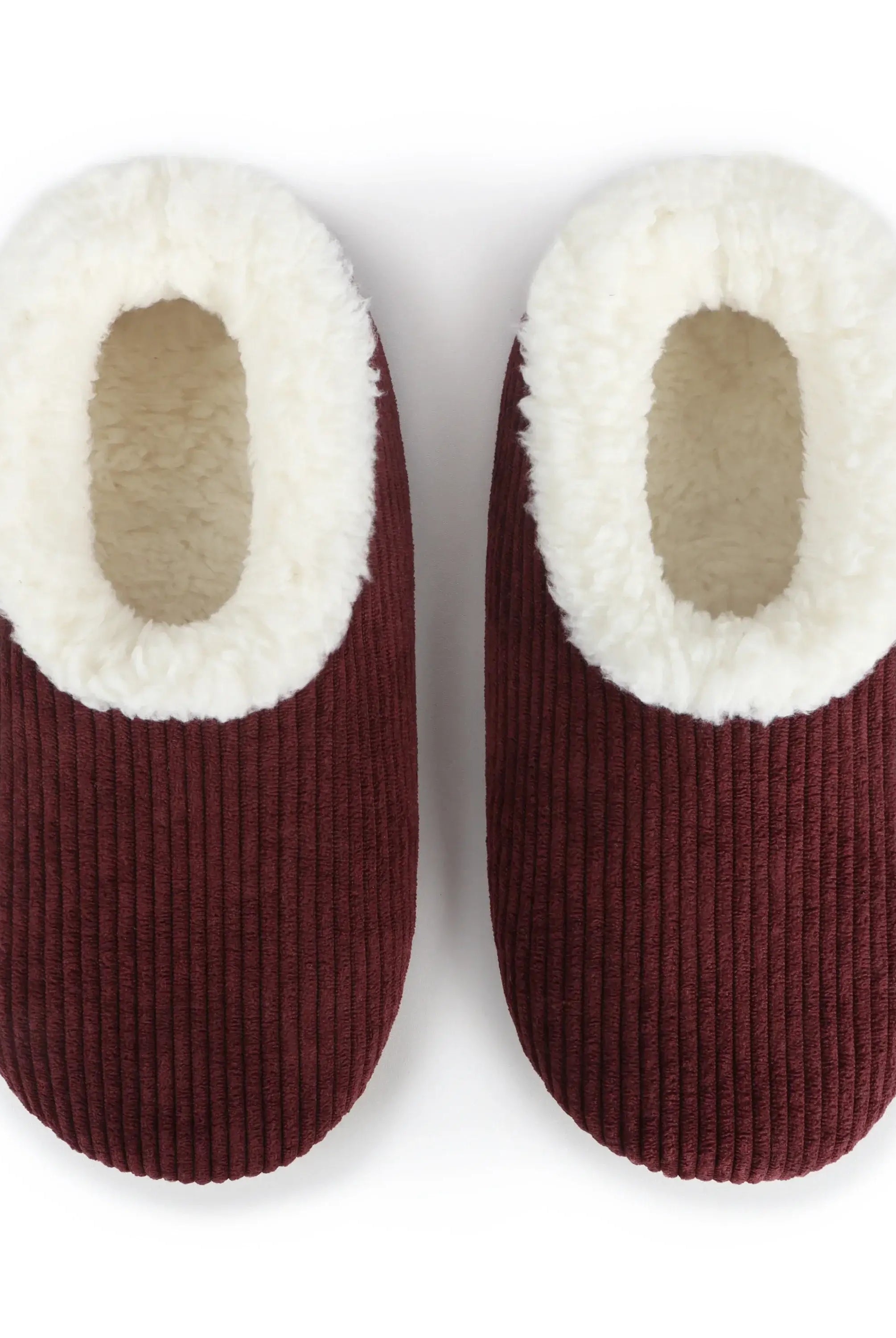 Snoozies Plush COZY Slipper Socks Cozy Corduroy Cabernet