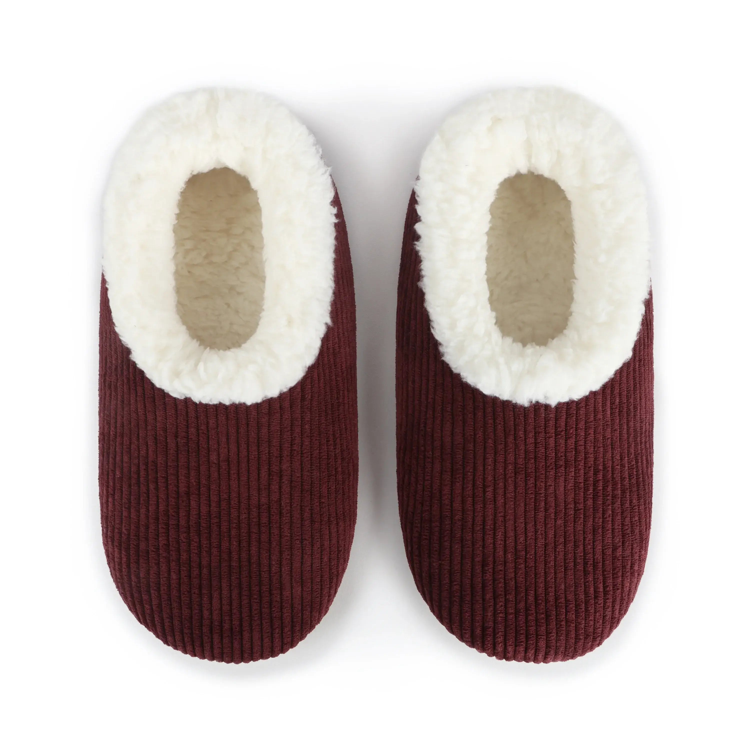 Snoozies Plush COZY Slipper Socks Cozy Corduroy Cabernet