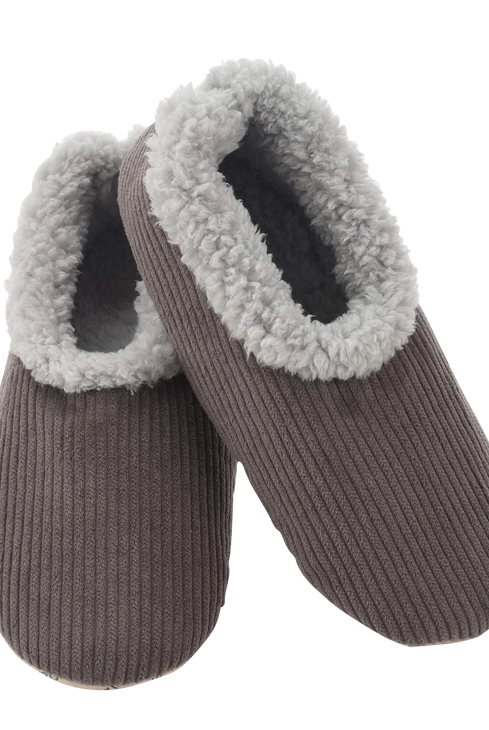 Men's Corduroy Snoozies! Slippers men's corduroy sherpa lined slippers by Snoozies in Grey