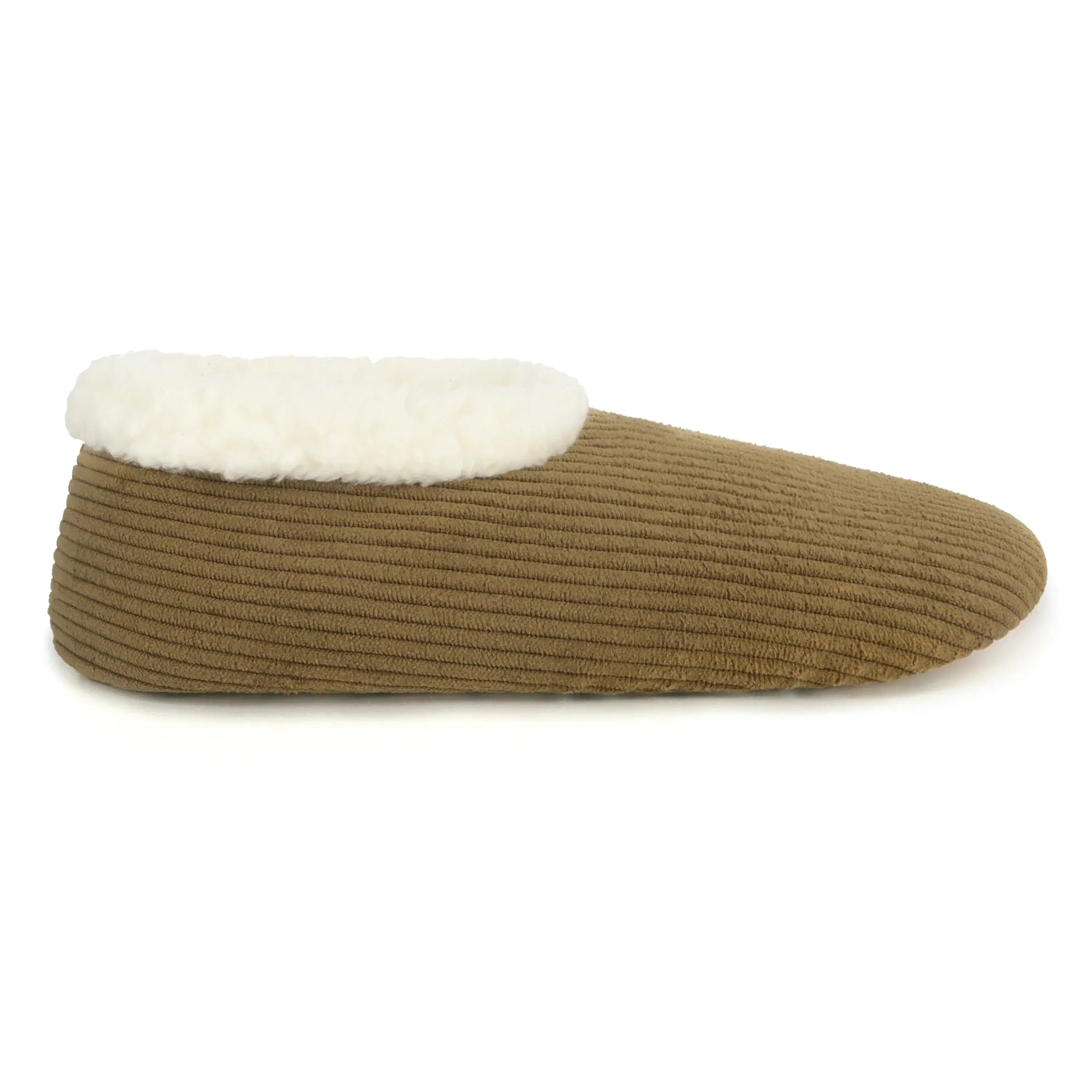 Snoozies Plush COZY Slipper Socks Cozy Corduroy olive