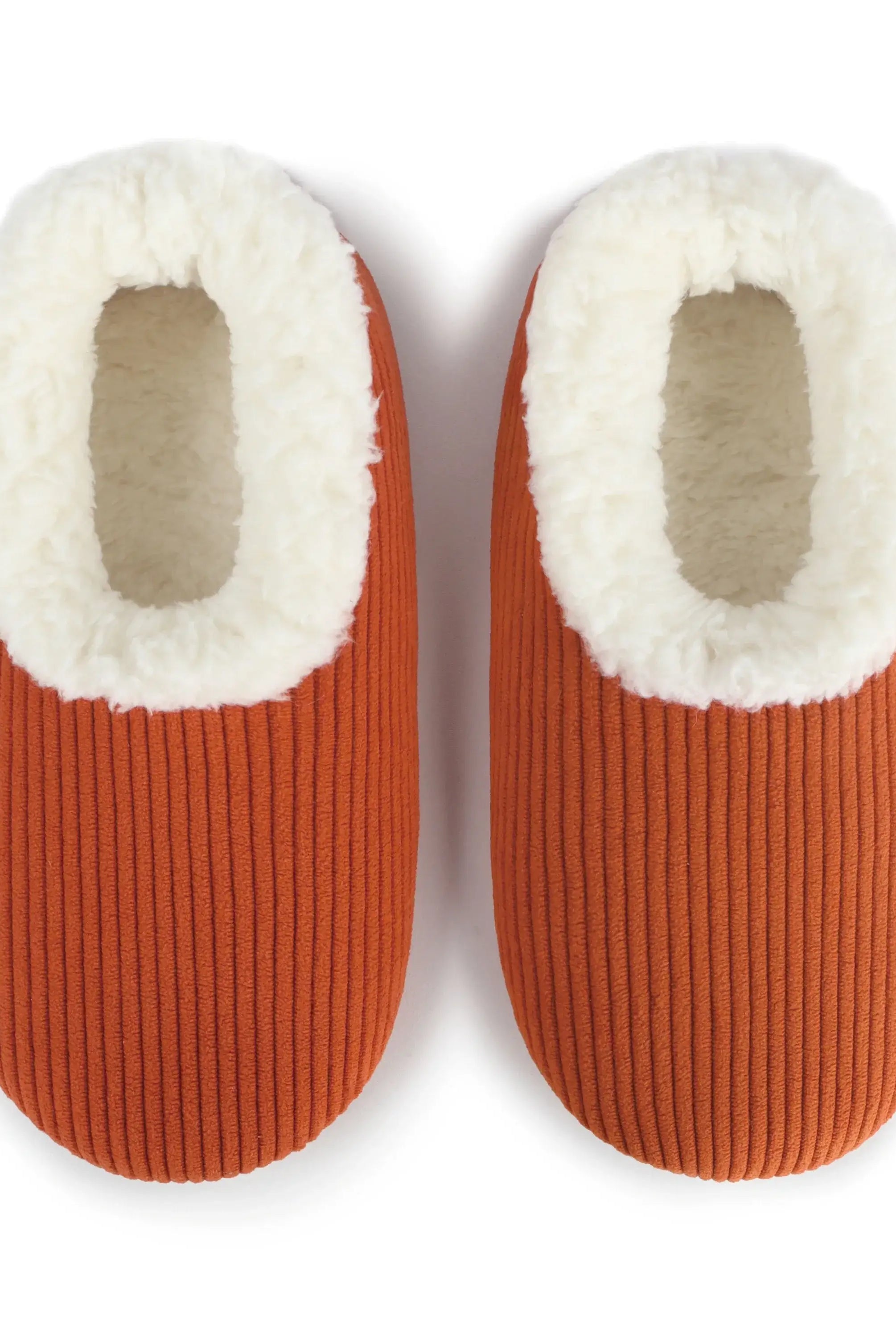 Snoozies Plush COZY Slipper Socks Cozy Corduroy rust