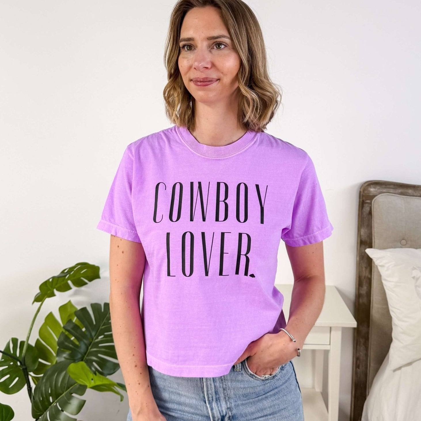 Cowboy Lover Crew Fit Cropped Graphic Tee