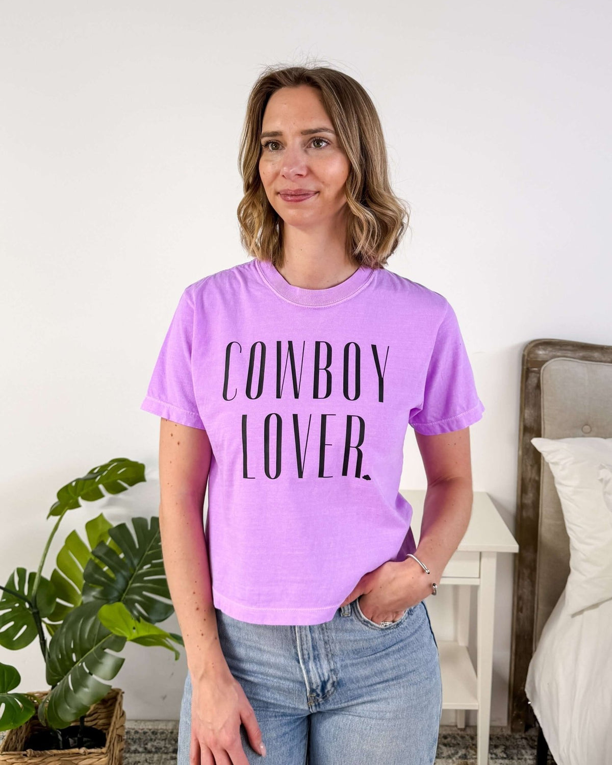 Cowboy Lover Crew Fit Cropped Graphic Tee